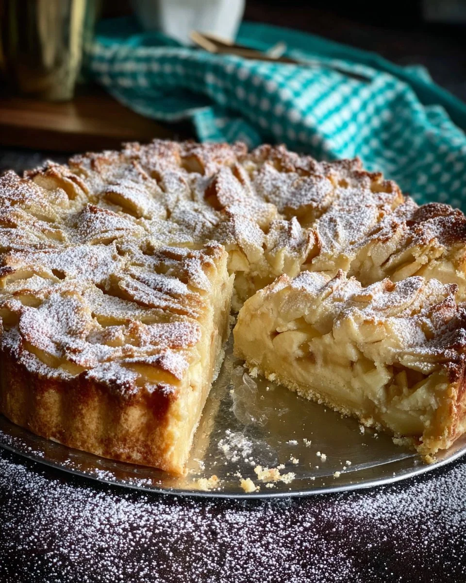 Saftiger einfacher Apfelkuchen frisch aus dem Ofen