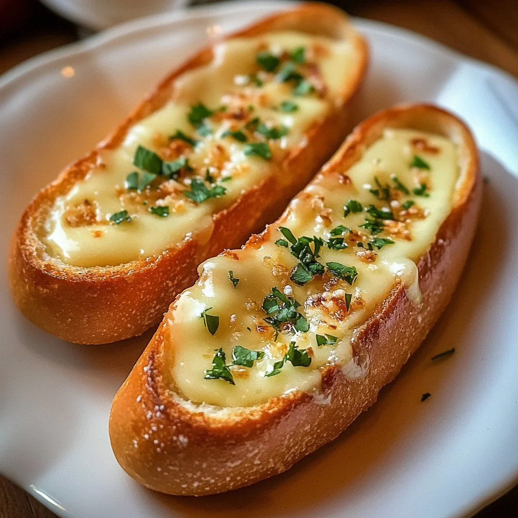 Knoblauchstangen frisch aus dem Ofen, goldbraun und knusprig serviert