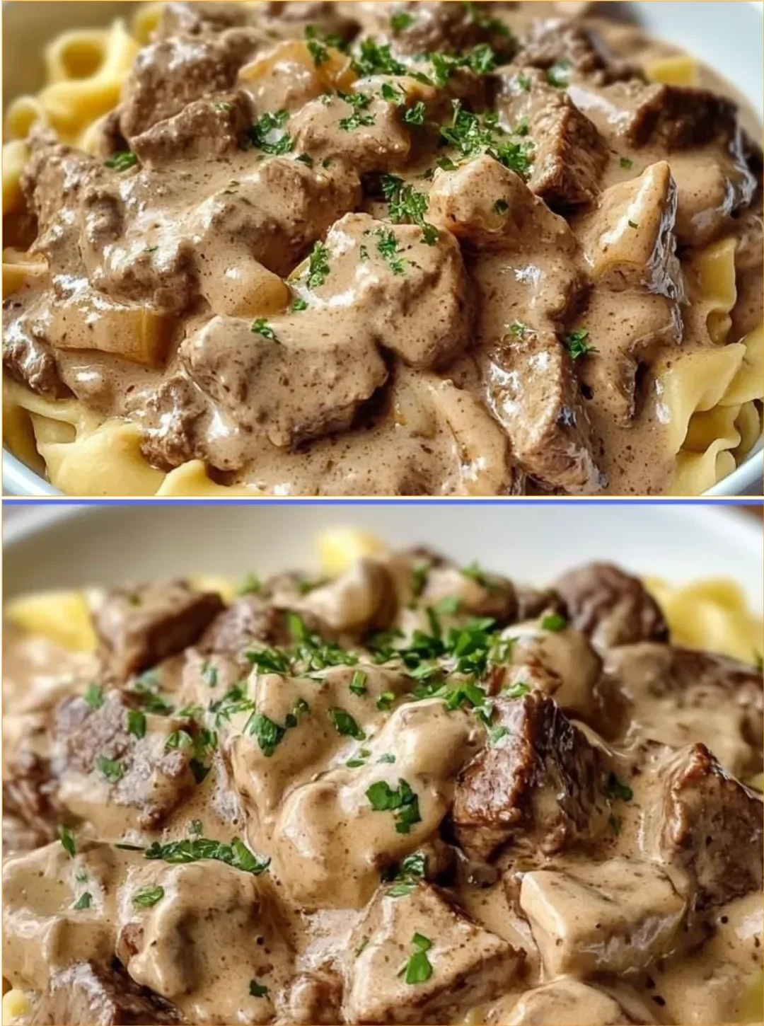 Traditionelles Rinderstroganoff-Rezept mit zartem Rindfleisch und cremiger Soße