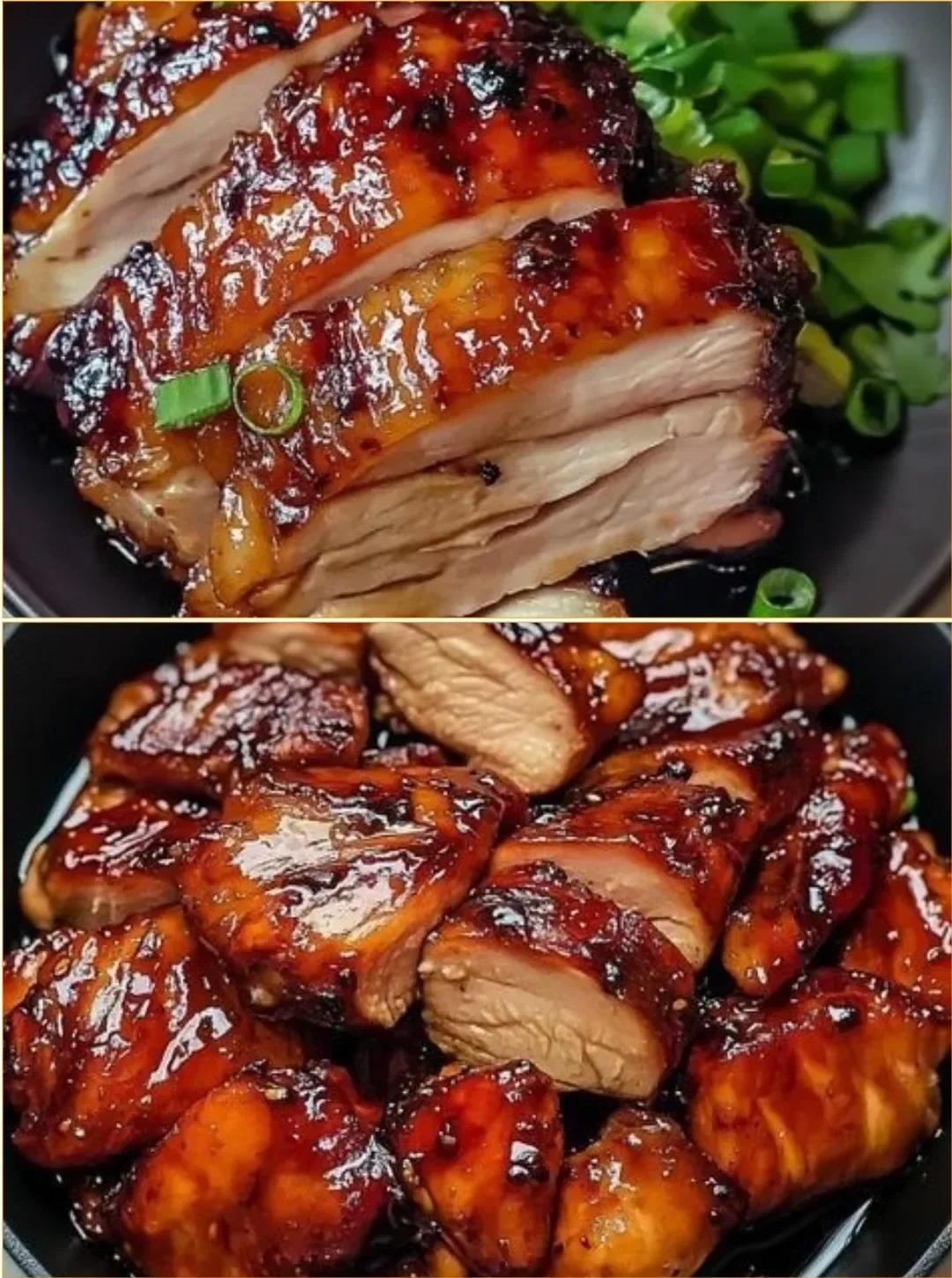Leckeres Char Siu Hähnchen, perfekt mariniert und gegrillt.