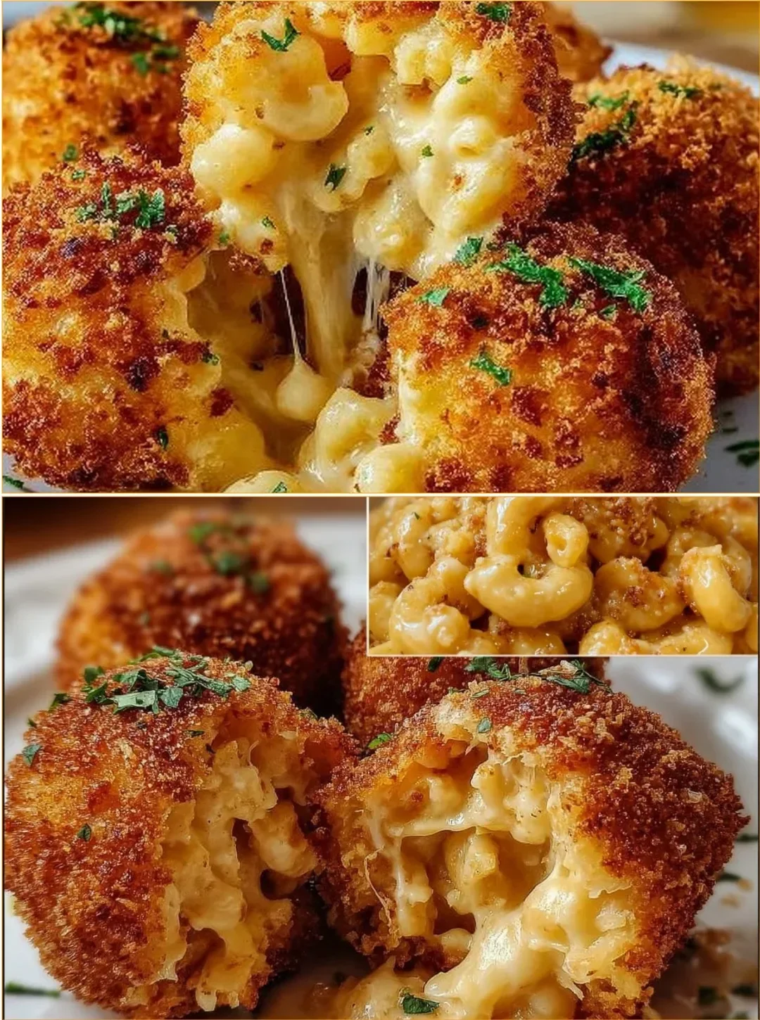 Frittierte Makkaroni und Käse Bällchen aus der Luftfritteuse der Cheesecake Factory