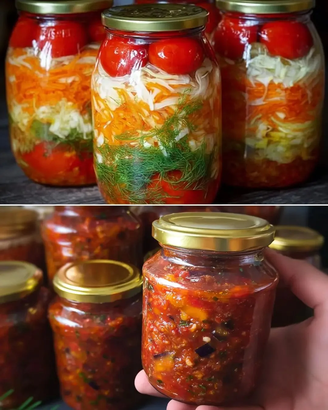 Georgischer eingelegter Kohlsalat mit Tomaten auf einem Teller