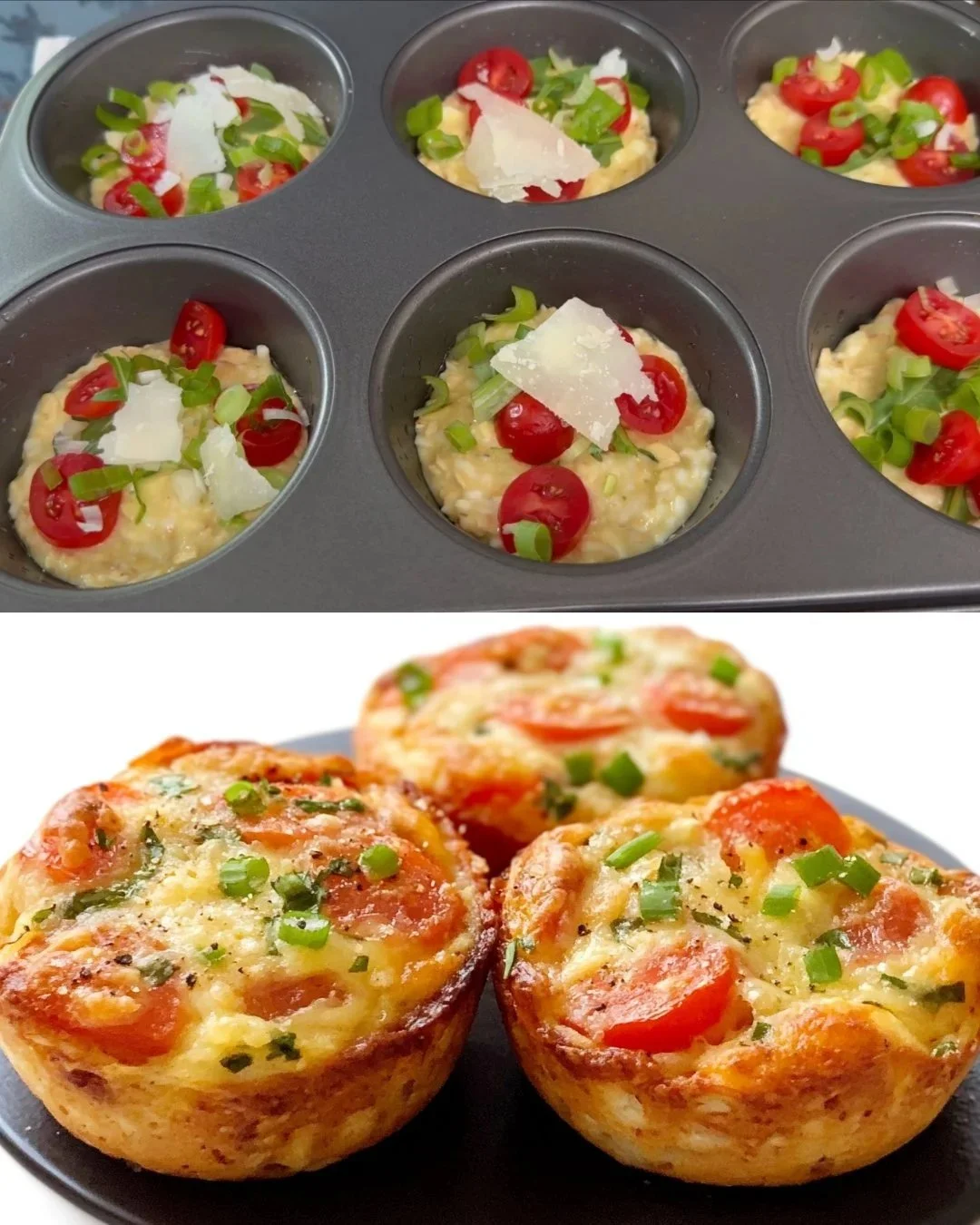 Herzhafte Haferflocken-Muffins mit frischen Zutaten auf einem Teller