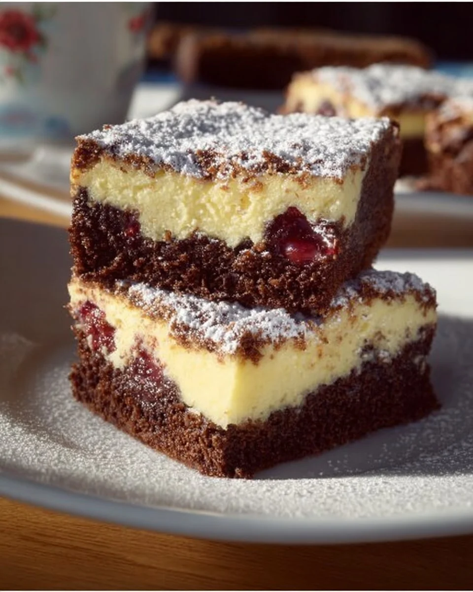 Hüttenkäsekuchen mit frischem Obst auf einem Teller