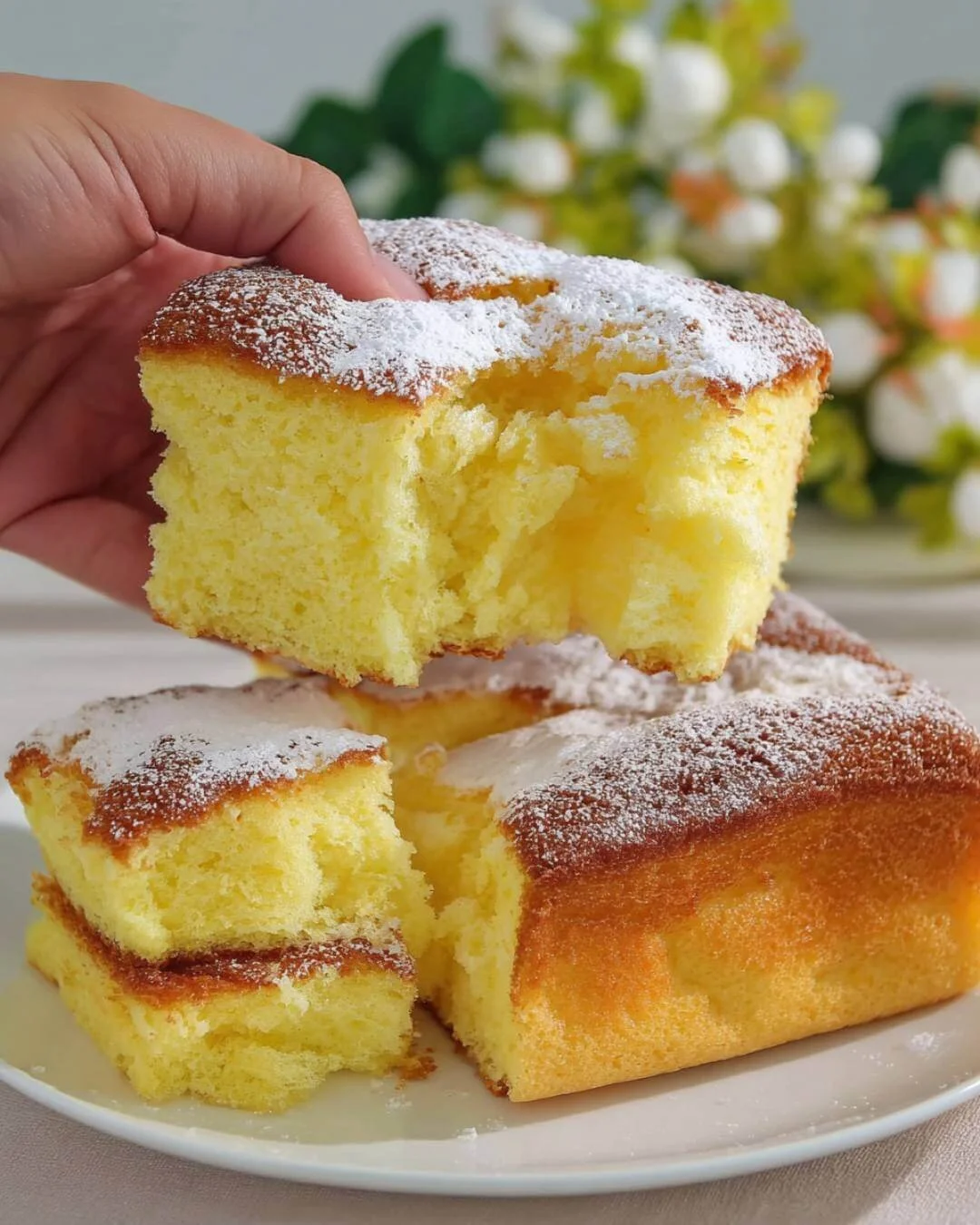 Japanischer Joghurtkuchen mit frischen Zutaten und einer luftigen Konsistenz