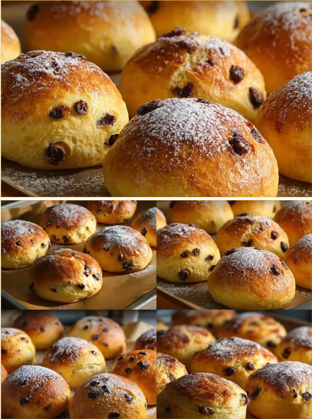 Käse-Brötchen mit Schokolade auf einem Holzbrett