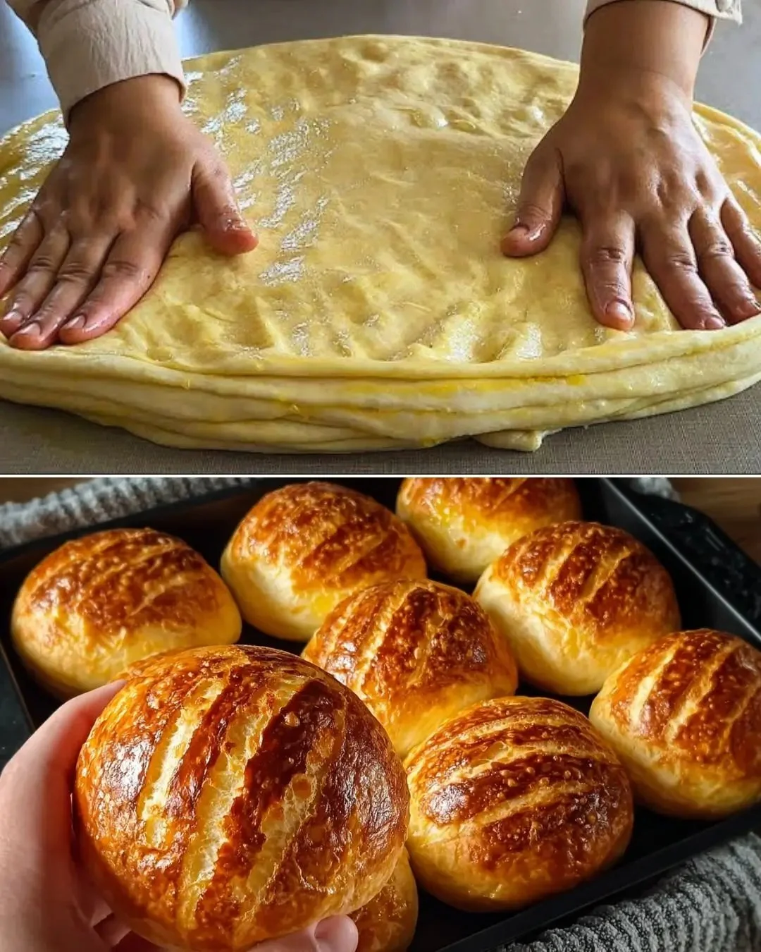 Käsegefüllte Plunderbrötchen frisch aus dem Ofen