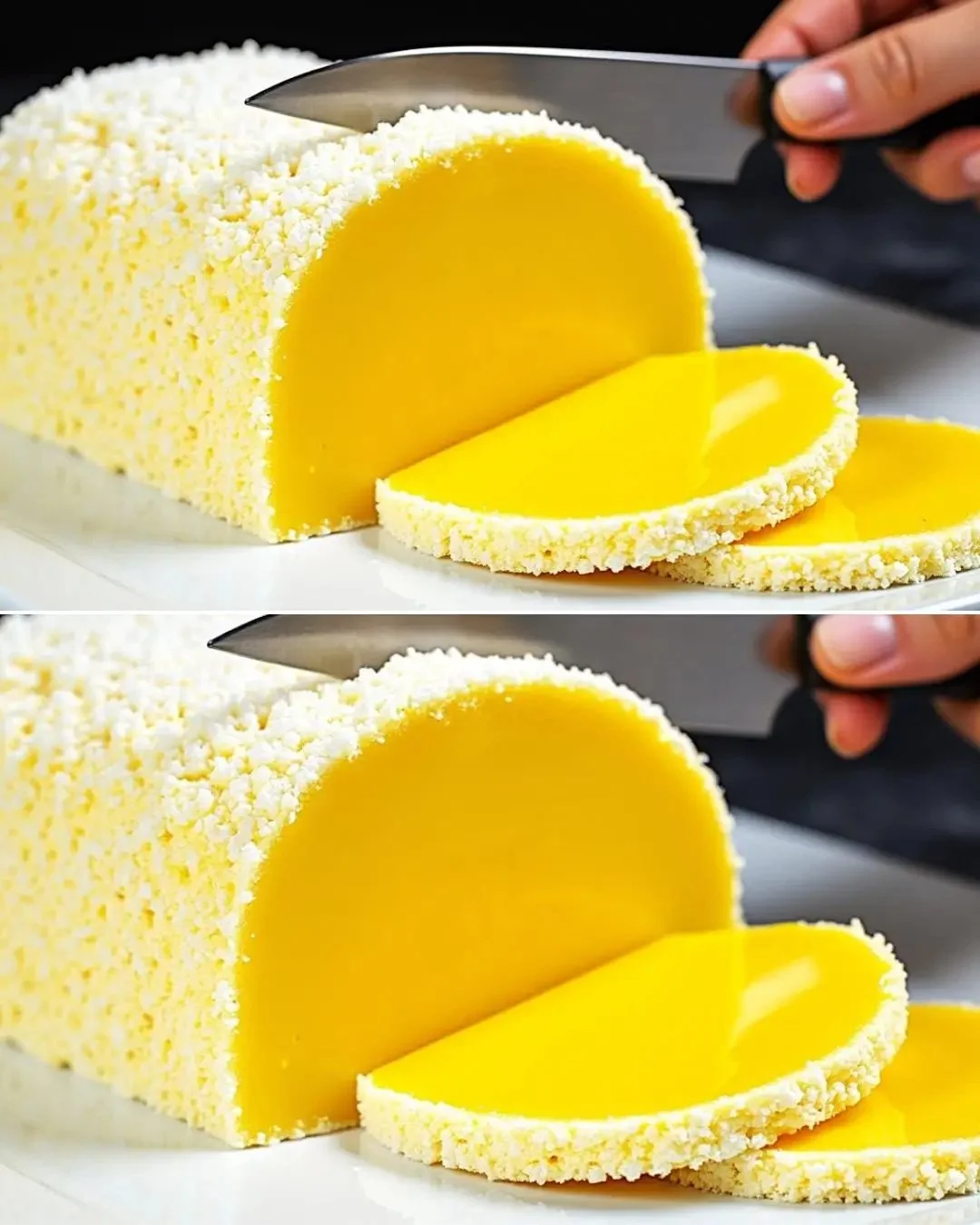 Keine-Bake Orange und Banane Rolle auf einem Teller, frisch serviert
