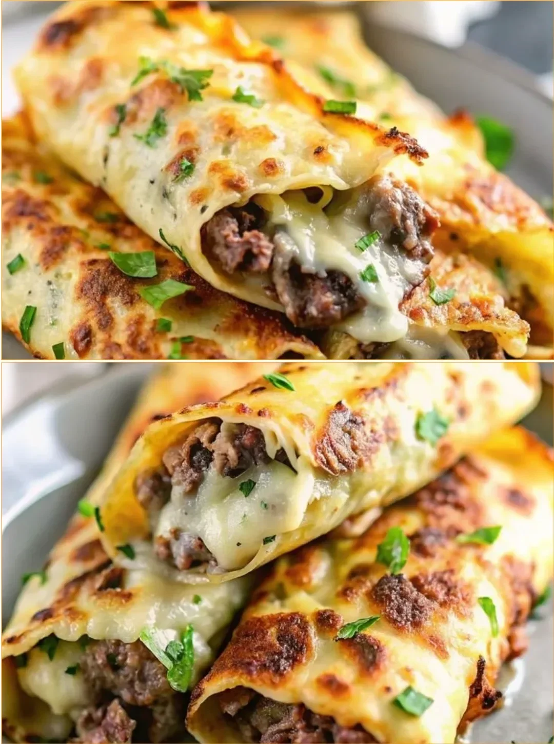 Keto Philly Cheesesteak Rollen mit saftigem Fleisch und Käse