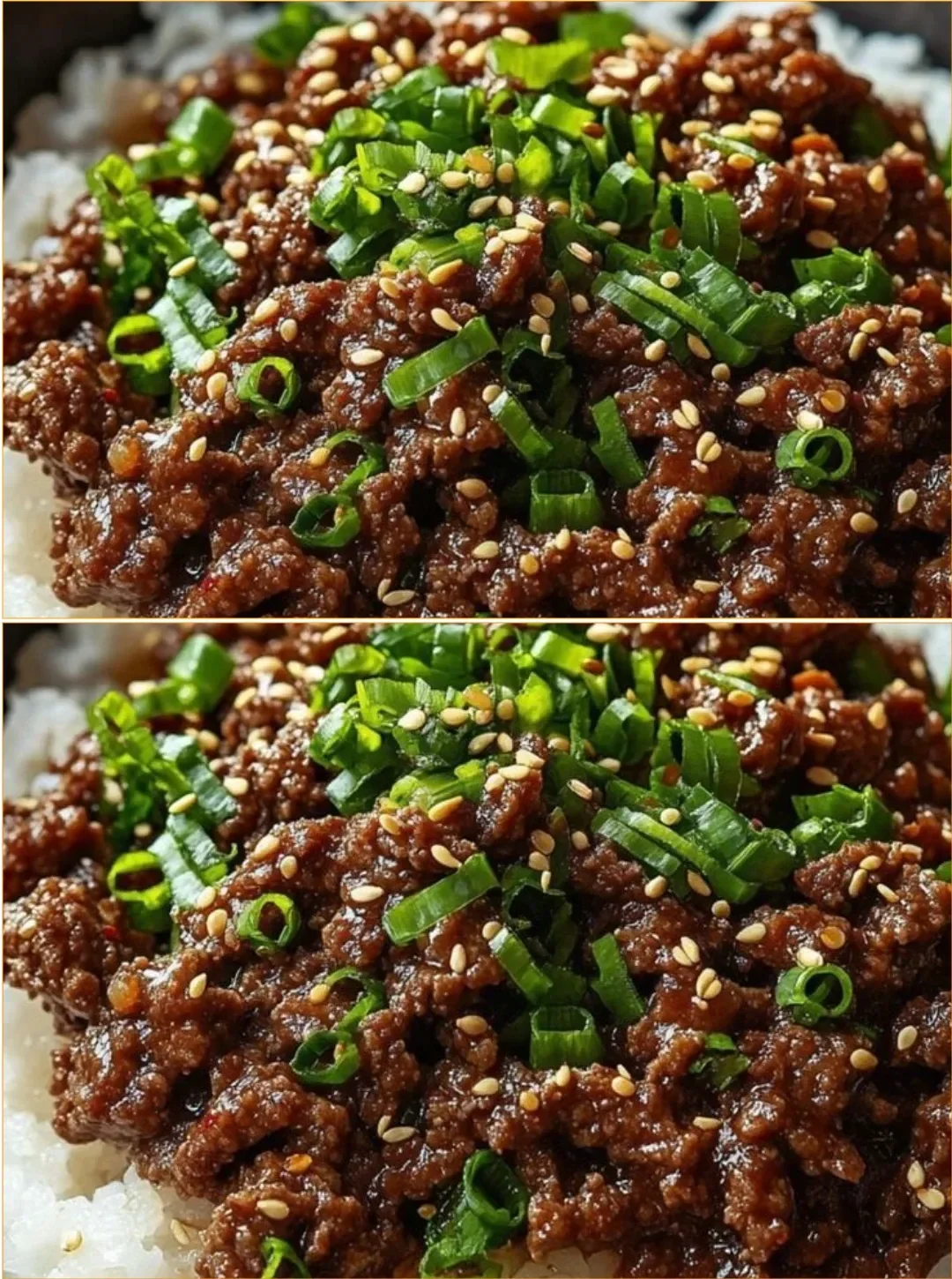Koreanische Rinderhackfleisch-Bowl mit frischem Gemüse und würziger Sauce