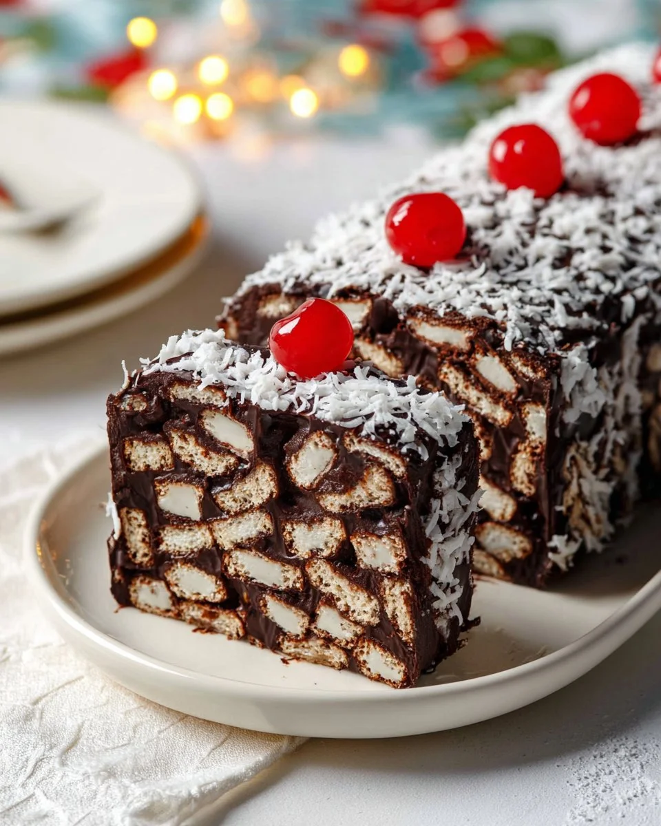 Bunt dekorierter Mosaik Kuchen aus verschiedenen Teigen und Aromen.