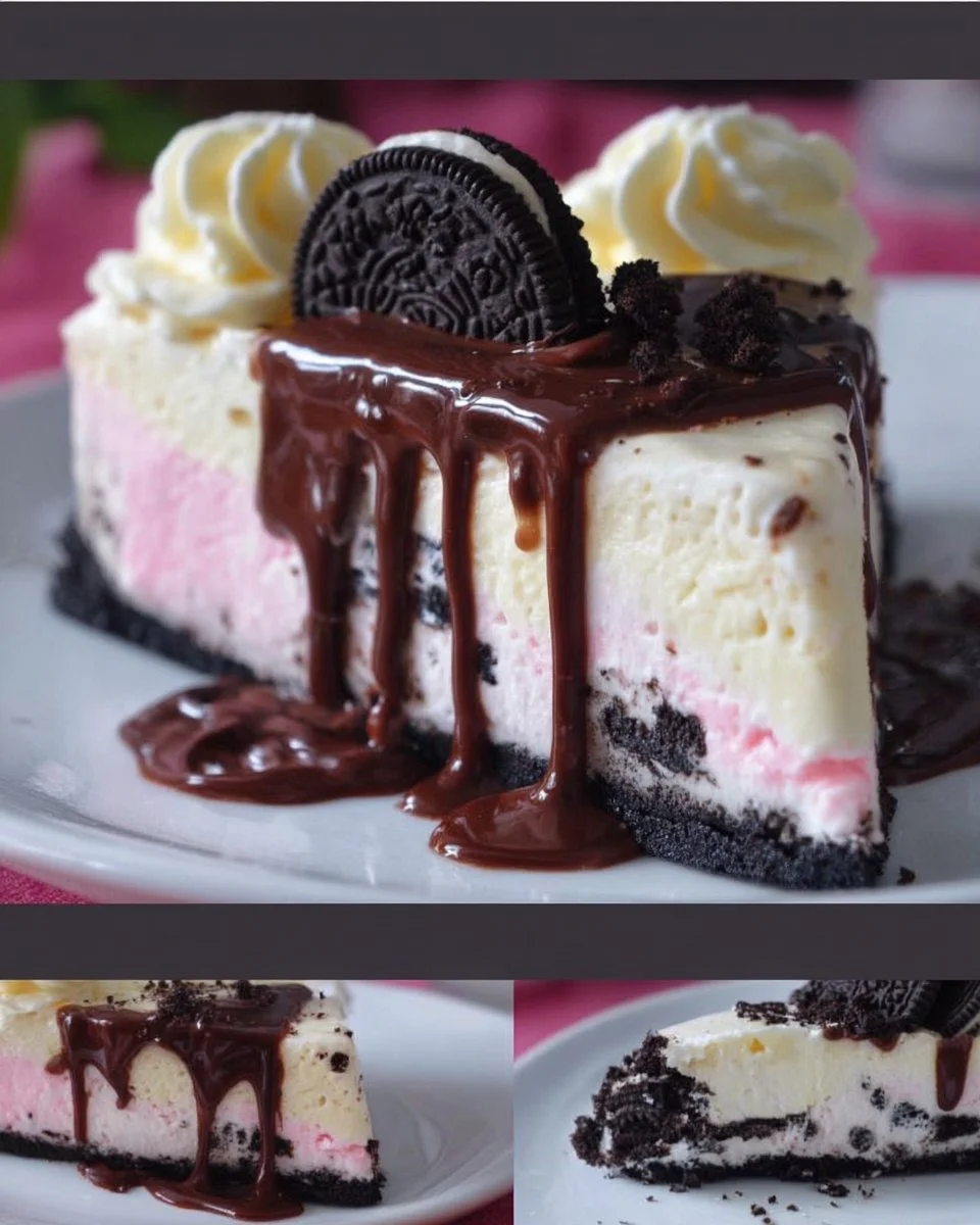 Leckerer Oreo-Käsekuchen mit krümeligen Oreo-Boden