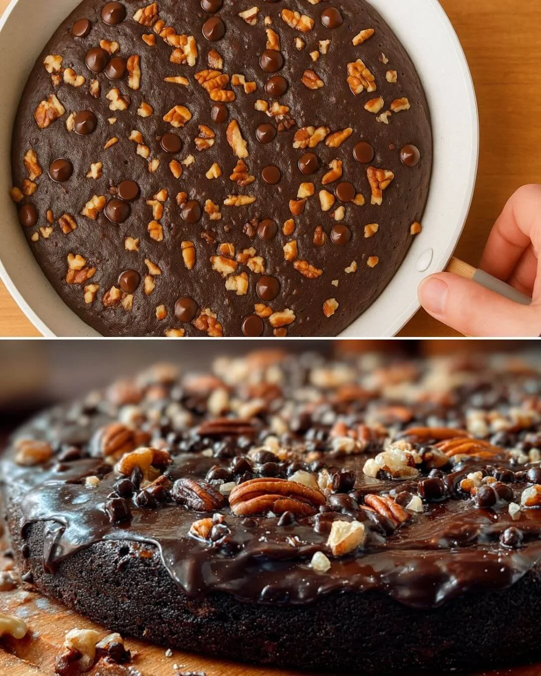 Pfannen-Glutenfreier Schokoladenkuchen mit Schokoladenglasur