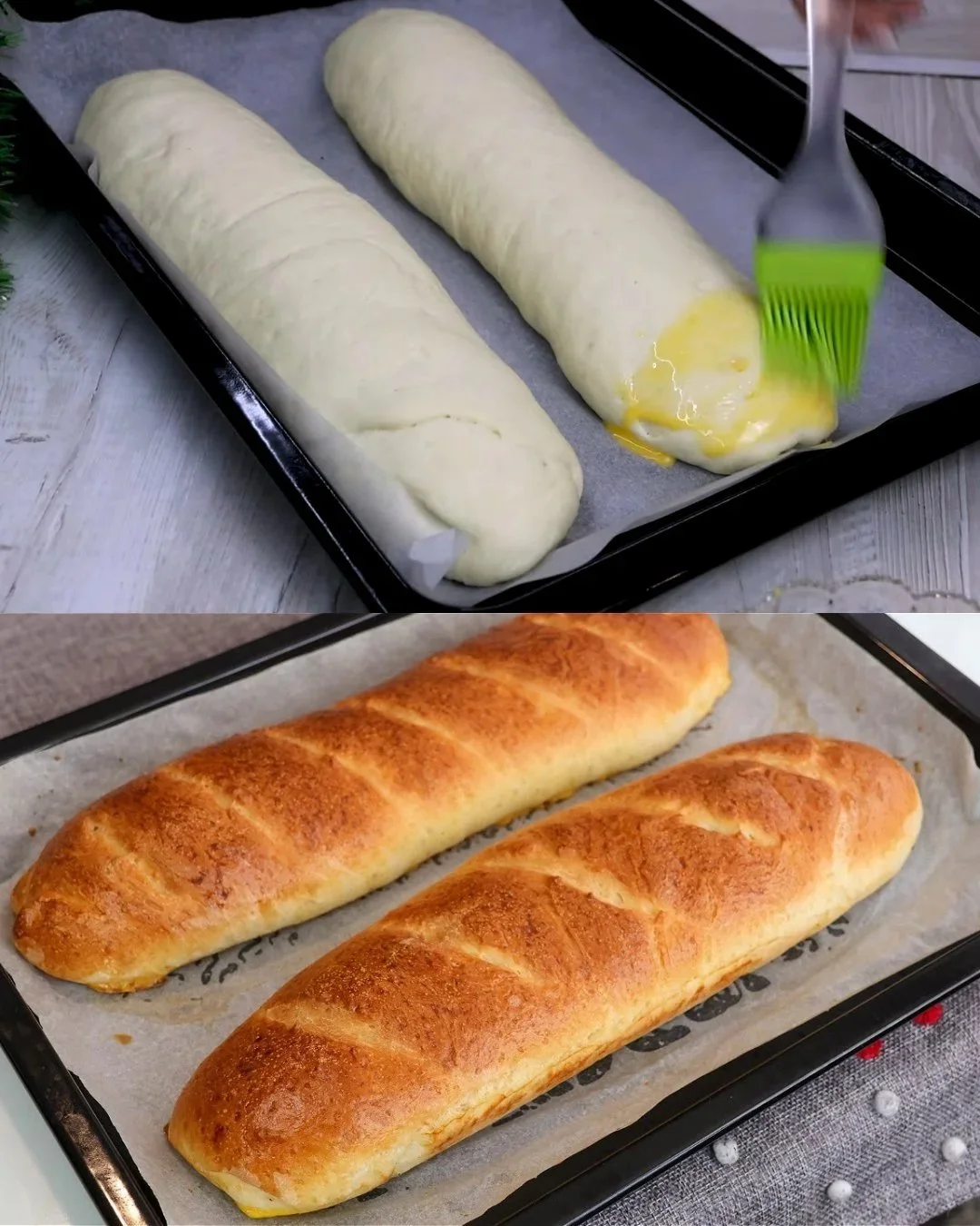 Plüschige selbstgemachte Brötchen auf einem Holzbrett