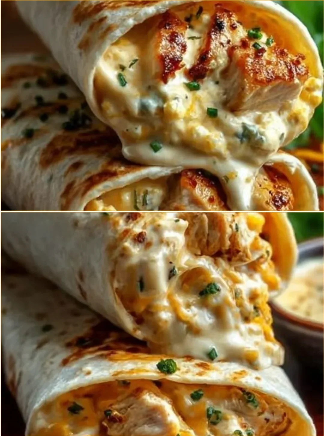 Schnelle Käse-Knoblauch-Hähnchen-Wraps mit frischem Gemüse