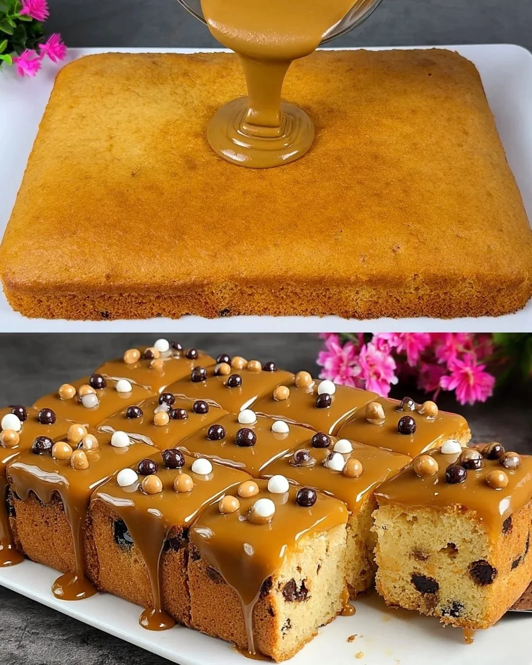 Leckere Scheibe Schokoladenkaffee-Kuchen auf einem Teller