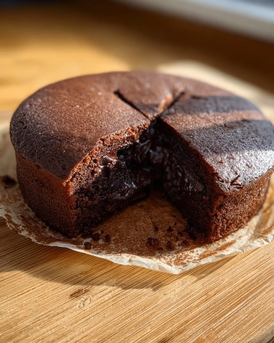 Saftiger Schokoladenkuchen mit Schokoladenstückchen auf einem Teller