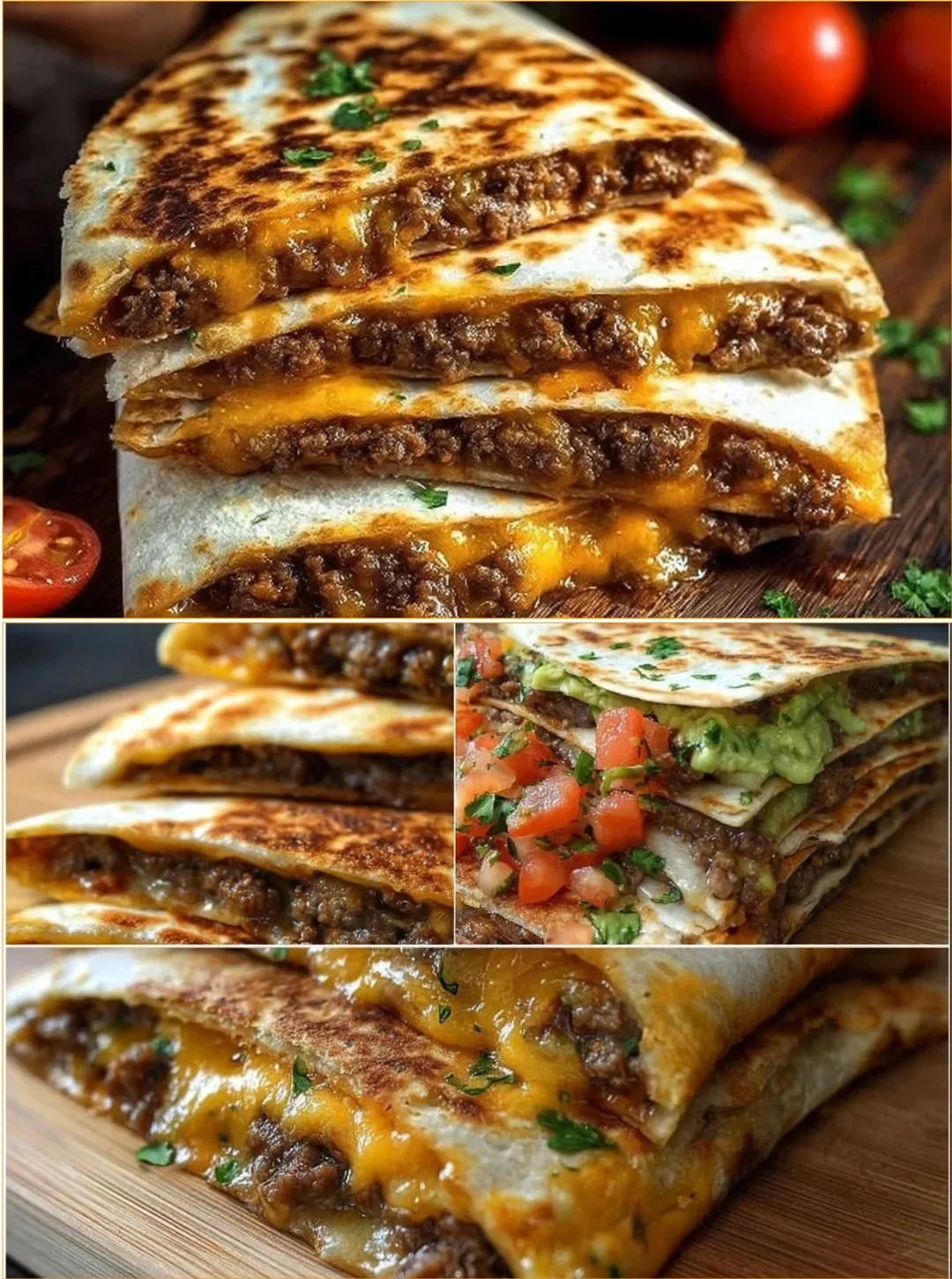 Leckere Smashburger Quesadillas mit frisch zubereiteten Zutaten