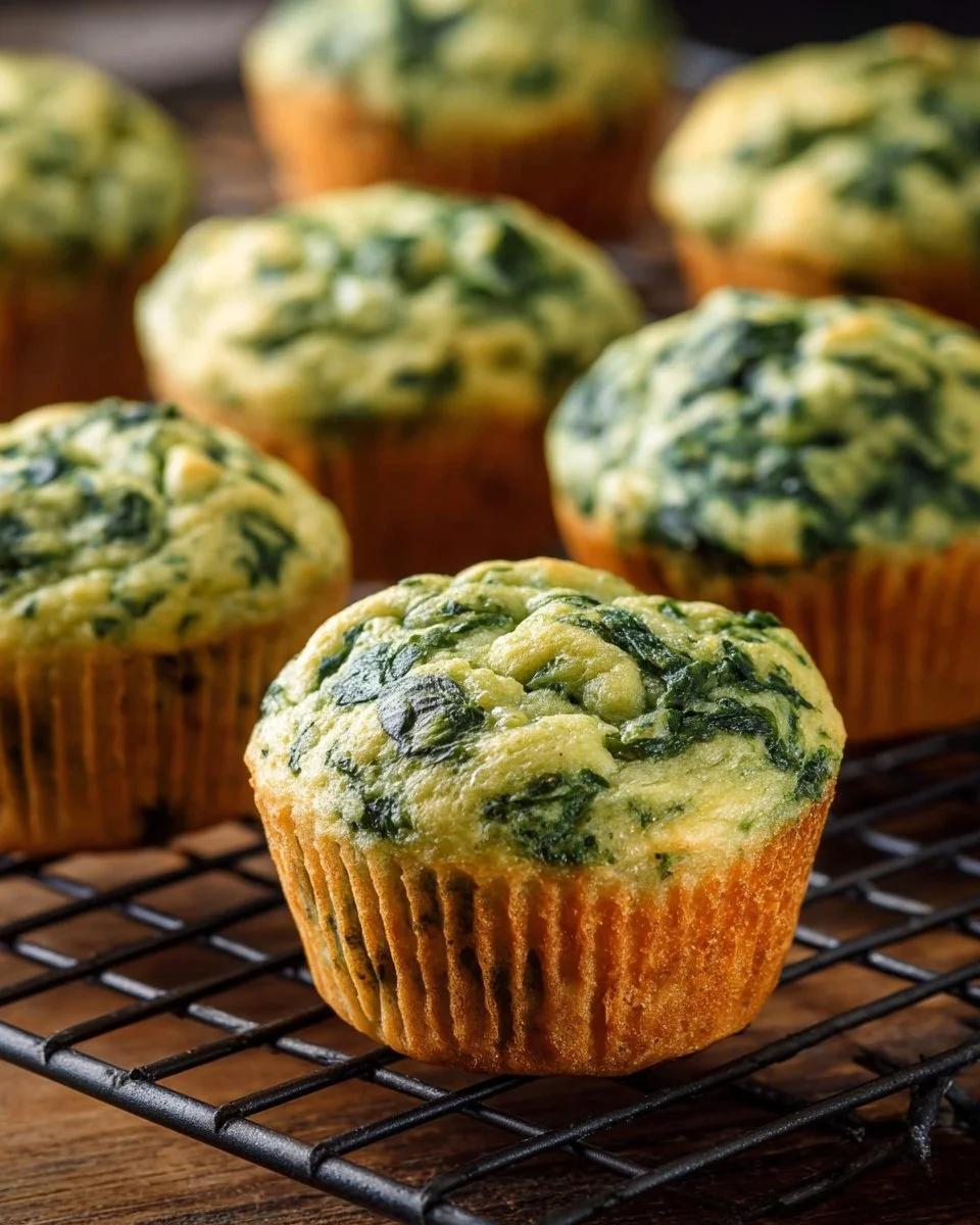 Leckere Spinat-Feta-Muffins frisch aus dem Ofen
