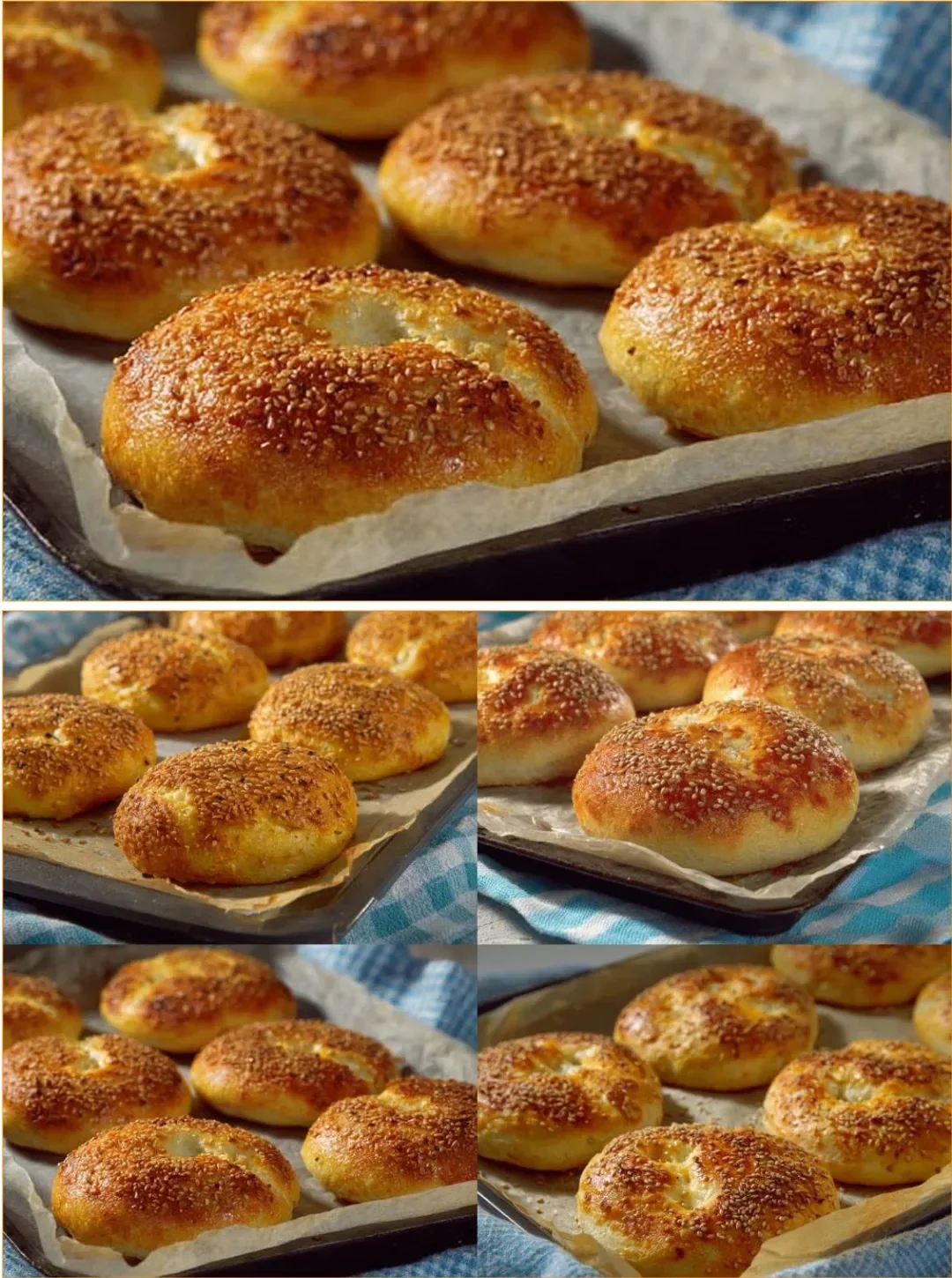 Türkischer Pide mit Käse und Sesam auf einem Holzbrett serviert