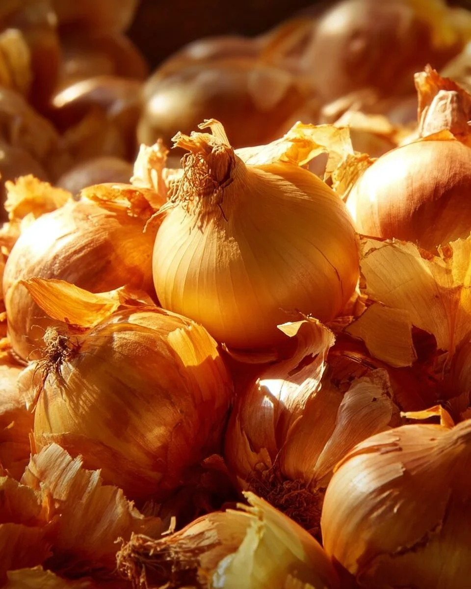 Zwiebelhäute mit verschiedenen Verwendungen für Garten und Haushalt