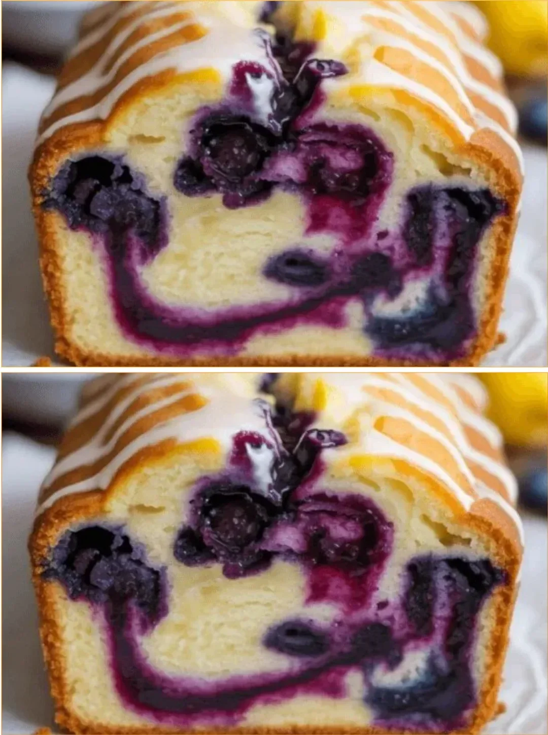 Zitronen-Blaubeer-Laib mit frischen Zutaten auf einem Tisch