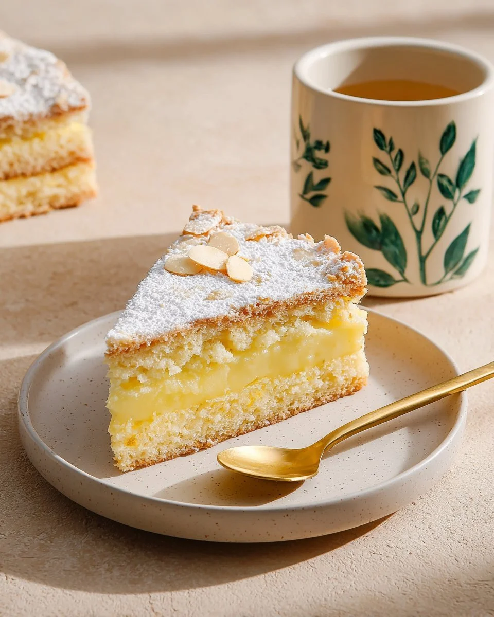 Zitronencreme-Torte mit frischem Zesten und dekorativen Toppings.