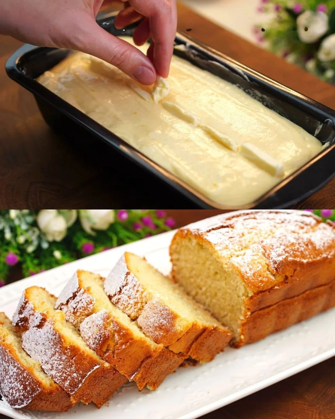 Delizioser Zitronenkuchen mit frischen Zitronen und einem perfekten Guss.