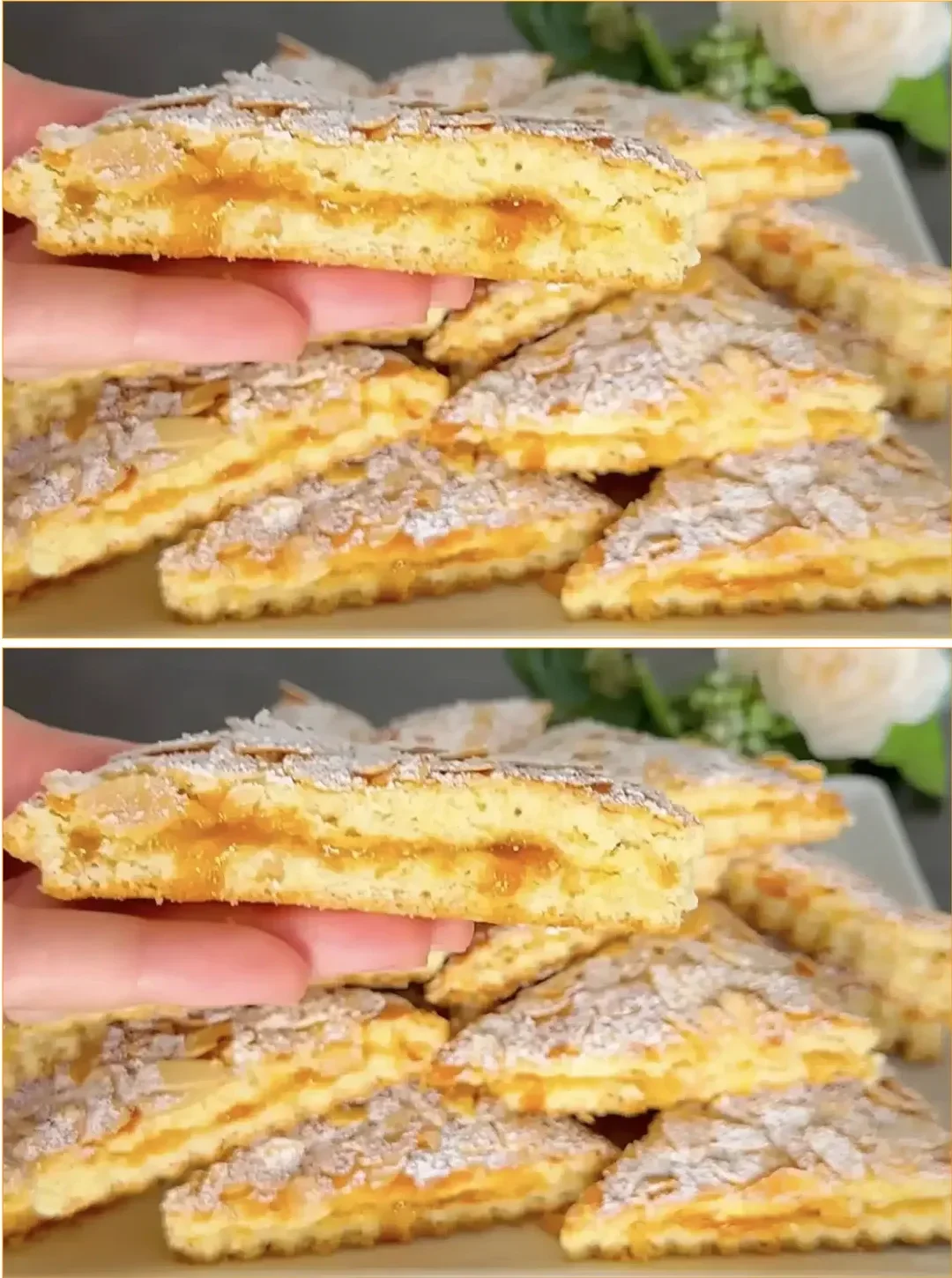 Leckere Aprikosen-Marmelade-Kekse auf einem Teller, ideal zum Naschen.