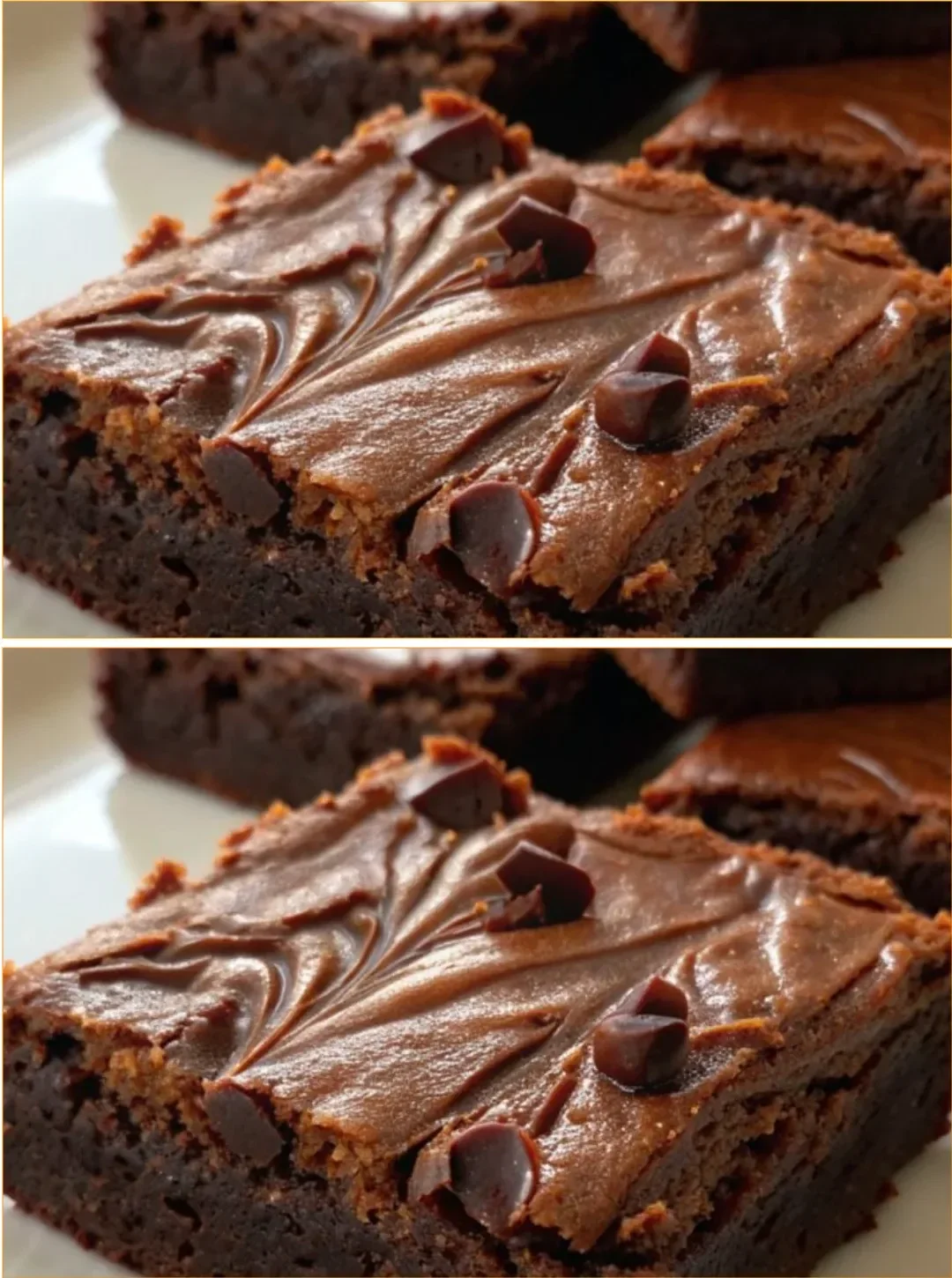 Leckere, saftige Brownies auf einem Teller