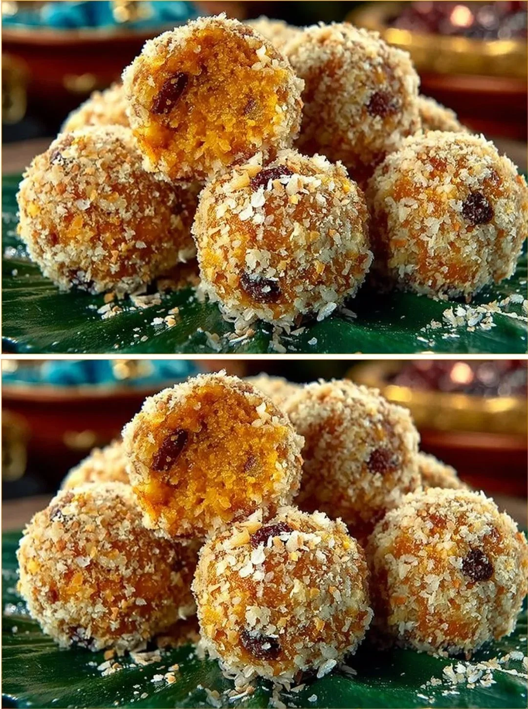 Gesundes Dessert aus drei Zutaten auf einem dekorativen Teller