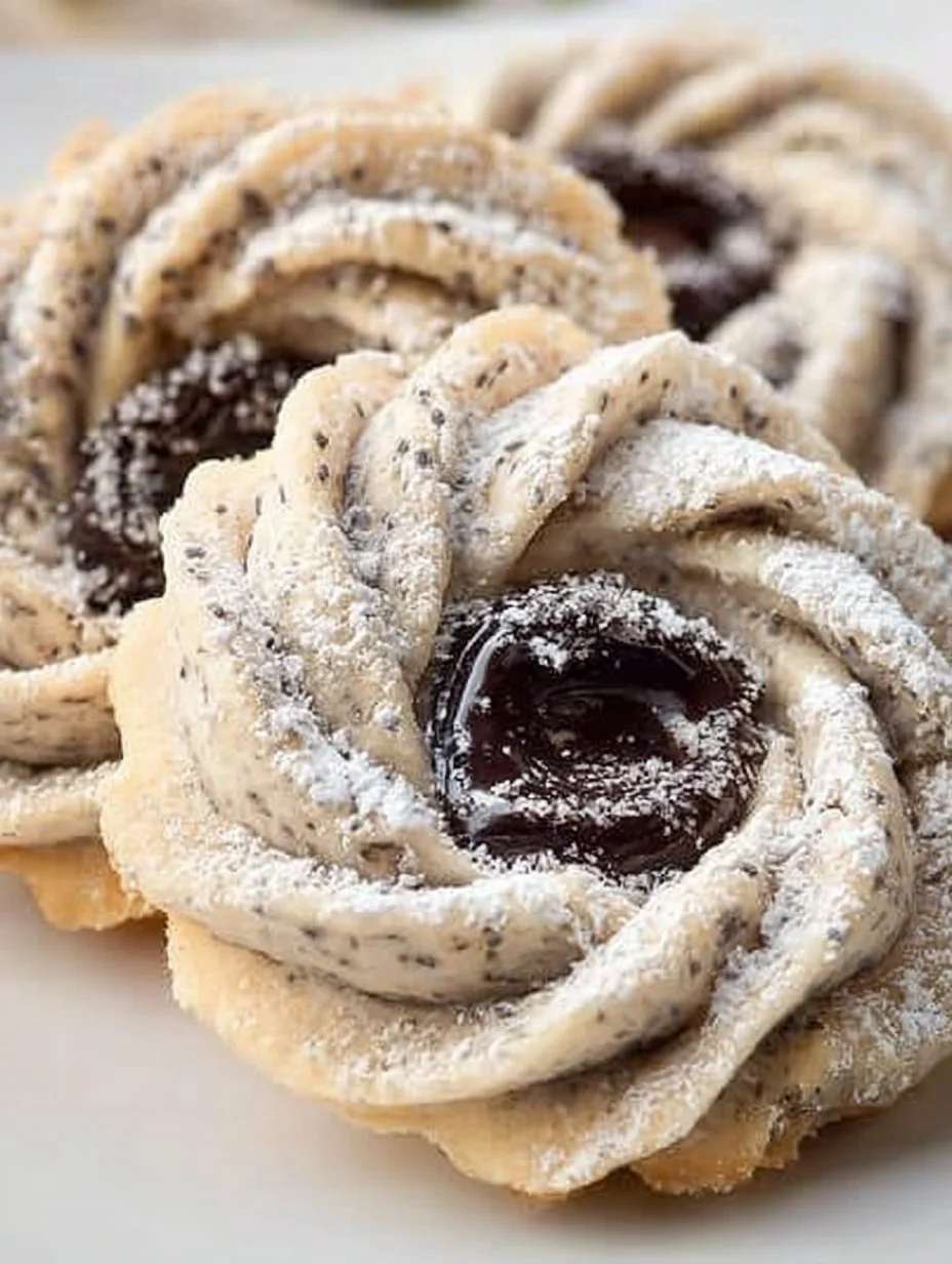Dekorative Doppeldecker Plätzchen mit Marmelade auf einem Teller
