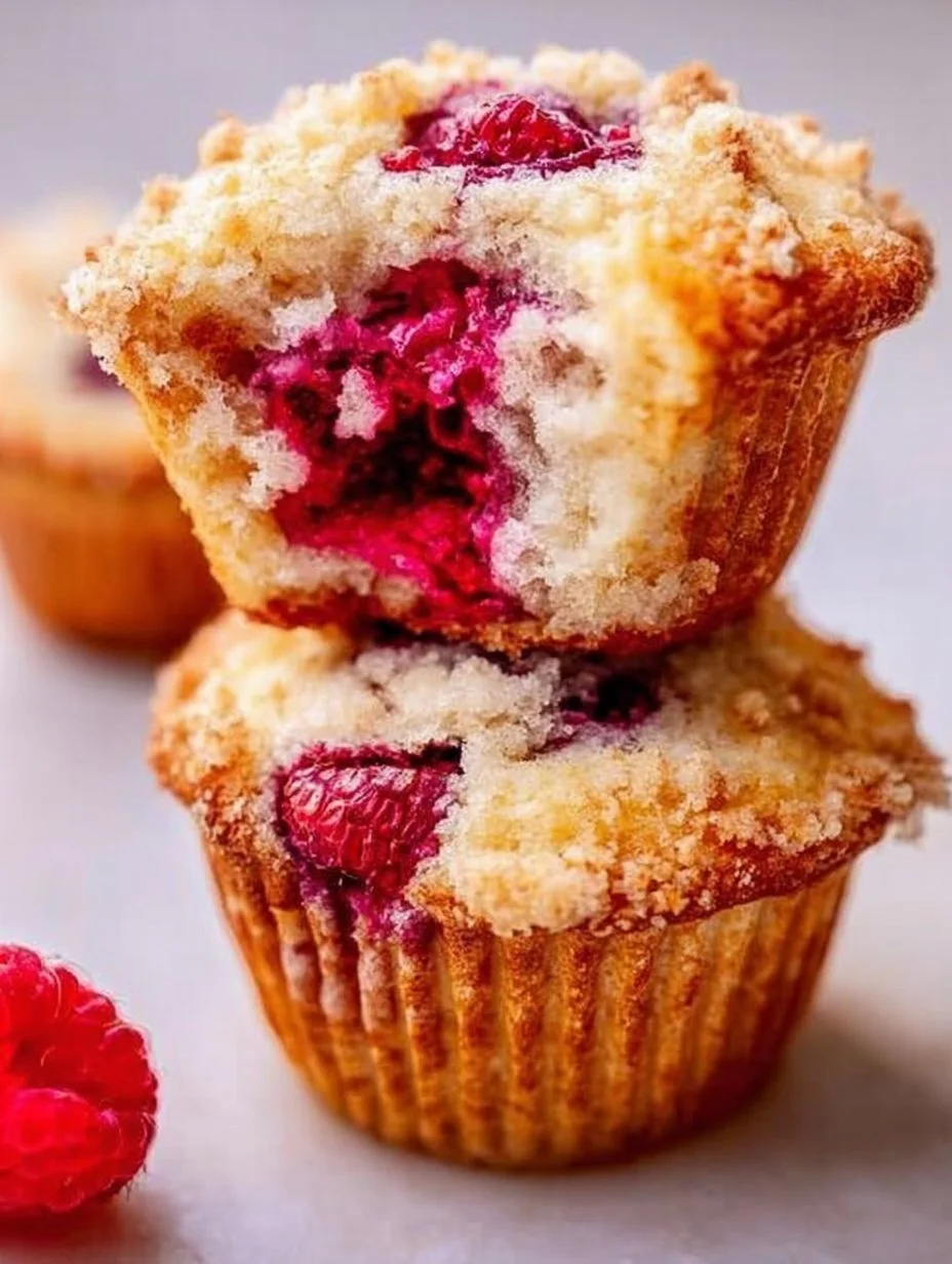 Frische Joghurt-Himbeer-Muffins auf einem Teller