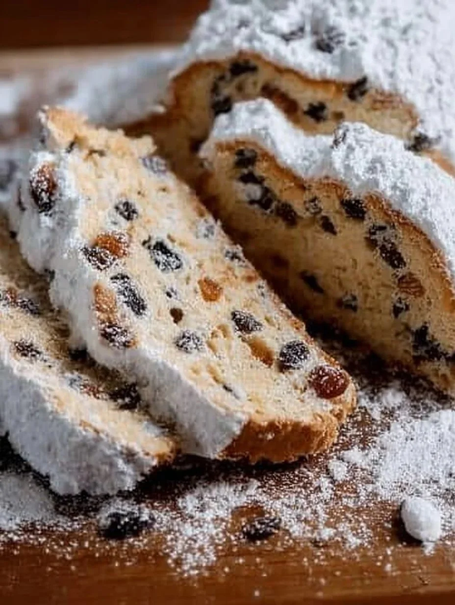 Gekochter Stollen mit Mandeln und Trockenfrüchten, ein traditionelles Weihnachtsgebäck