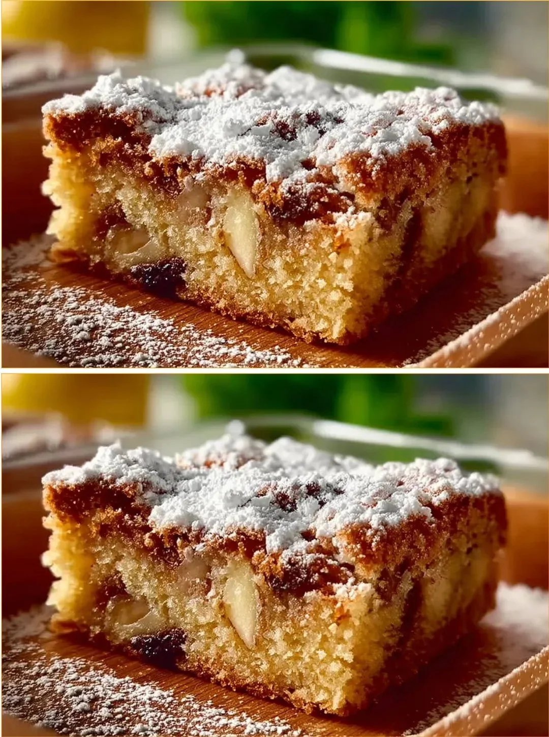 Hausgemachtes Apfel-Nuss-Dessert mit Äpfeln und Nüssen auf einem Teller