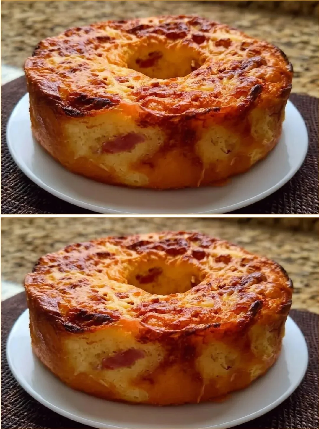 Herzhafter Kuchen mit Tomaten und Käse auf einem Teller serviert