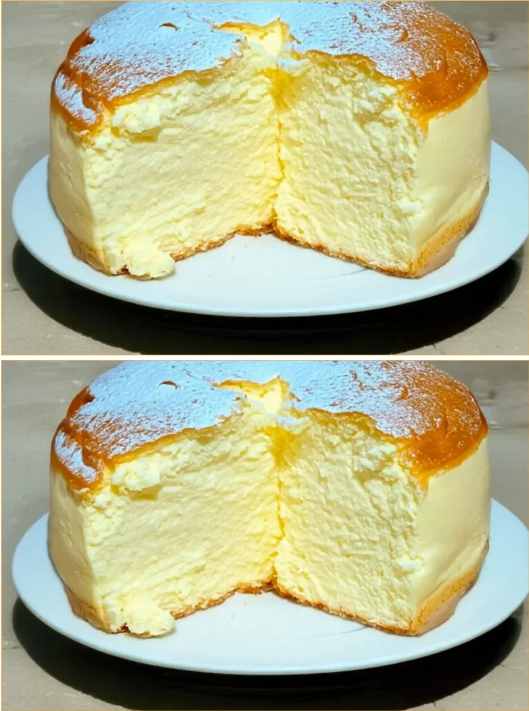 Delikat aussehender Joghurtkuchen auf einem Teller