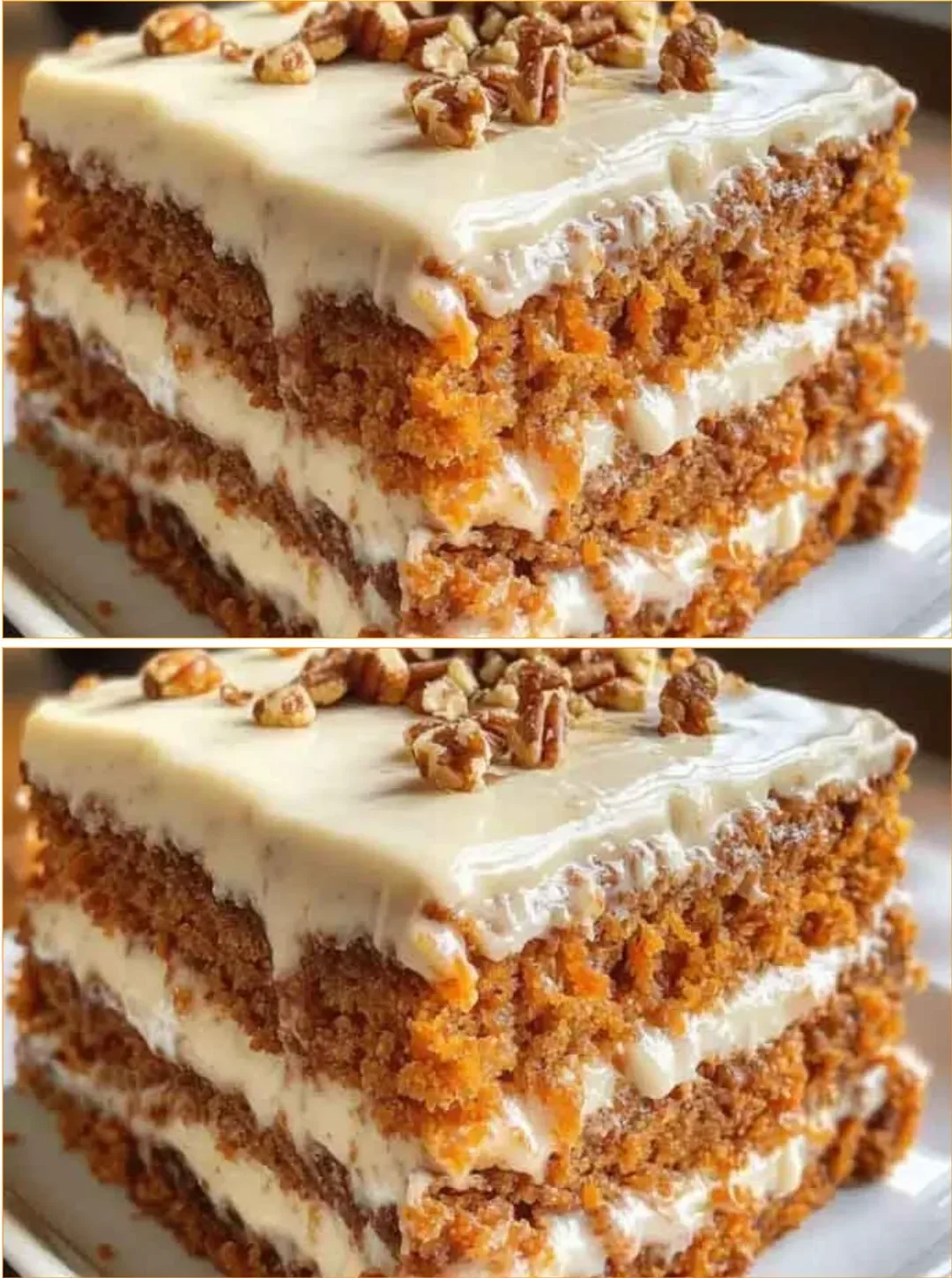 Karotten-Pflaumenkuchen ohne Zucker auf einem weißen Teller