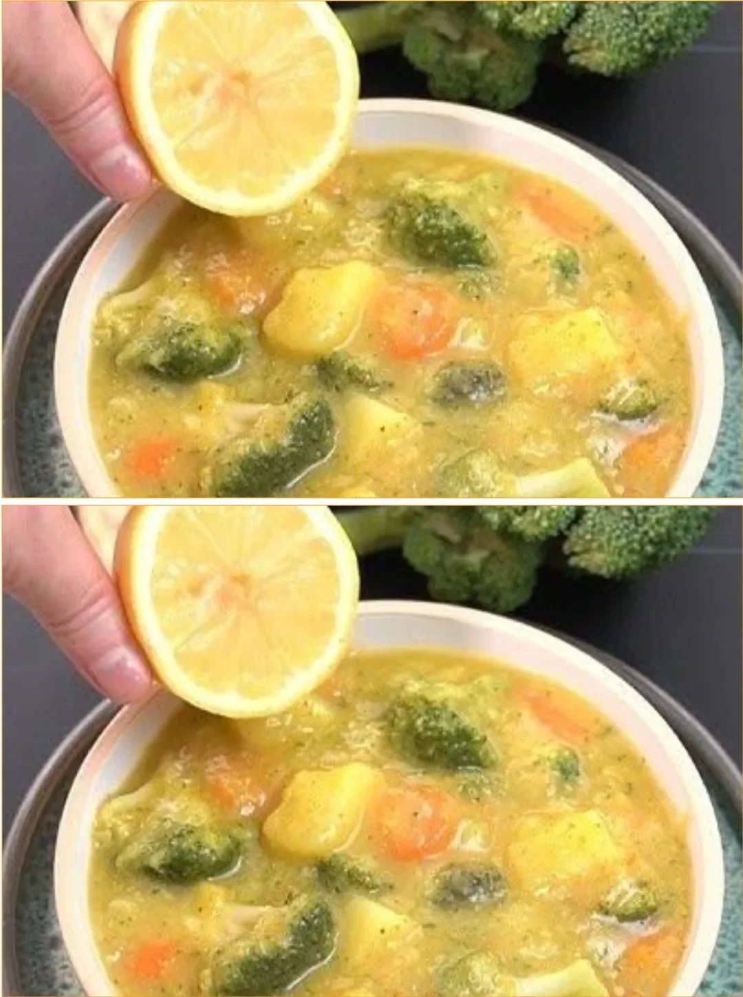 Cremige Kartoffel-Brokkoli-Suppe in einer Schüssel mit frischen Zutaten.