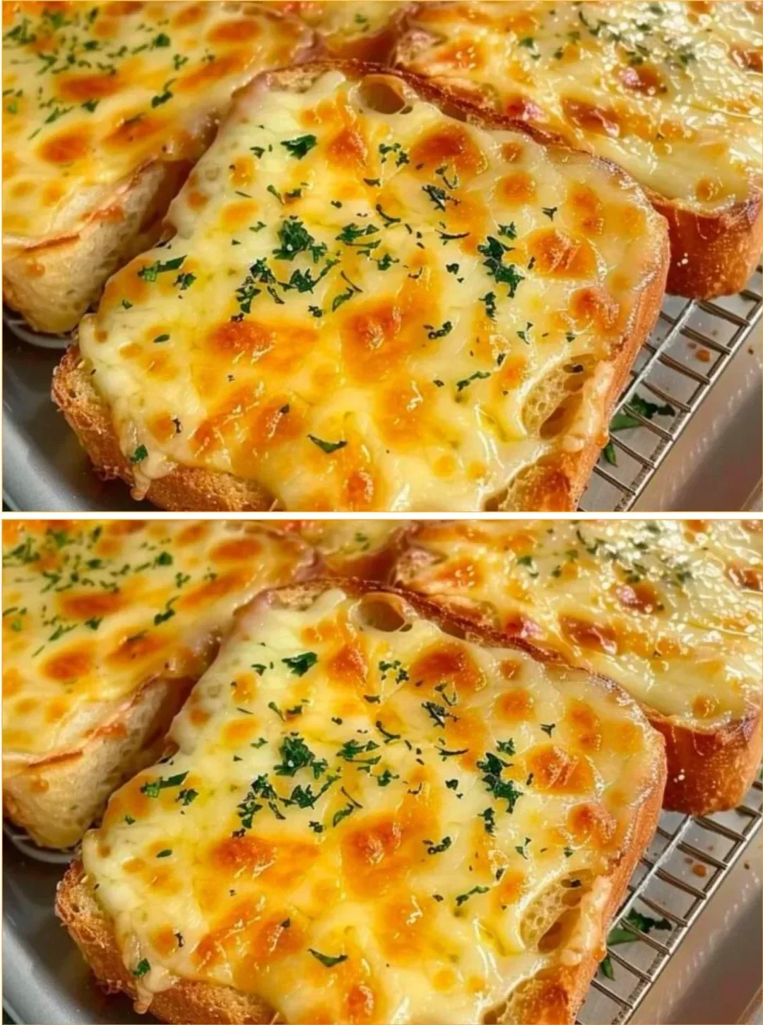 Käse Texas Toast mit geschmolzenem Käse und Knoblauchbutter auf frischem Brot