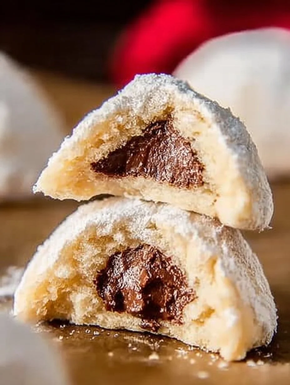 Schneeballkekse mit Küsse auf einem Teller, frisch gebacken und verführerisch