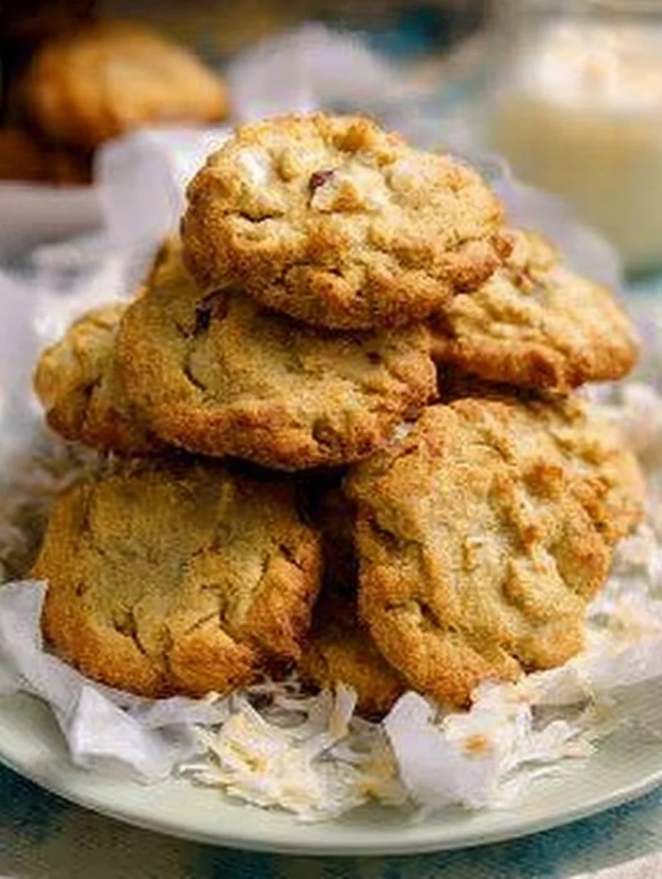 Mandelflour-Kokos-Cookies aus 4 Zutaten auf einem Teller