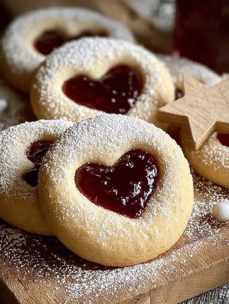 Marzipan Himbeer Plätzchen auf einem Teller angerichtet