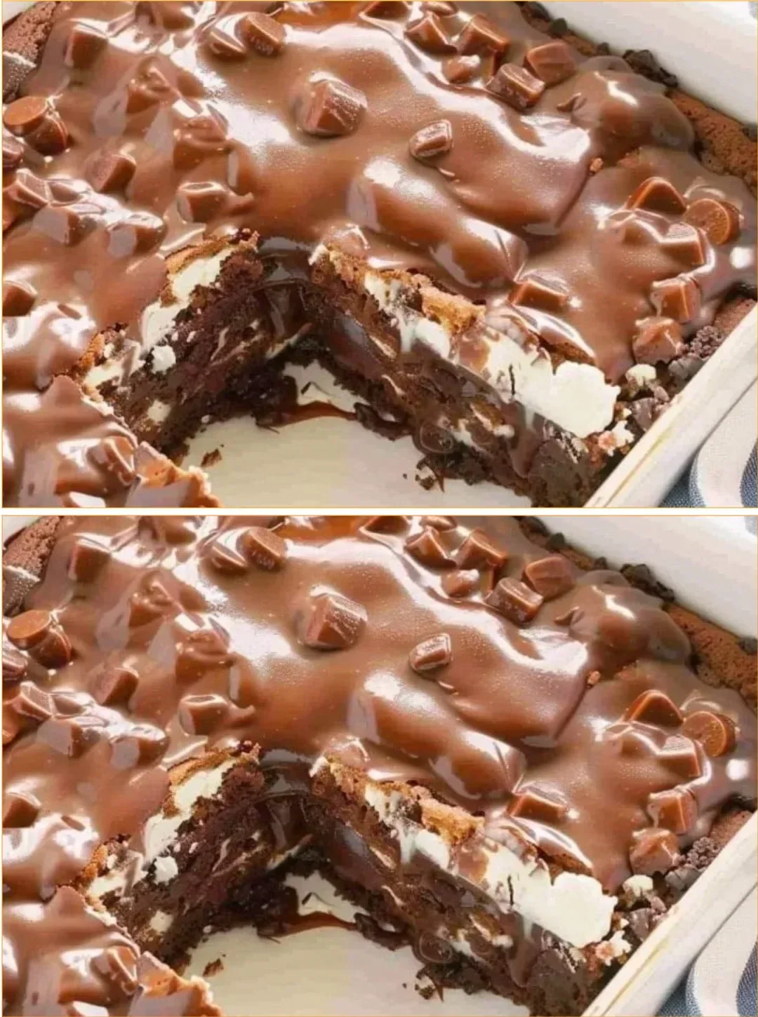 Mississippi-Schlammtorte mit Schokolade und Nüssen auf einem Teller