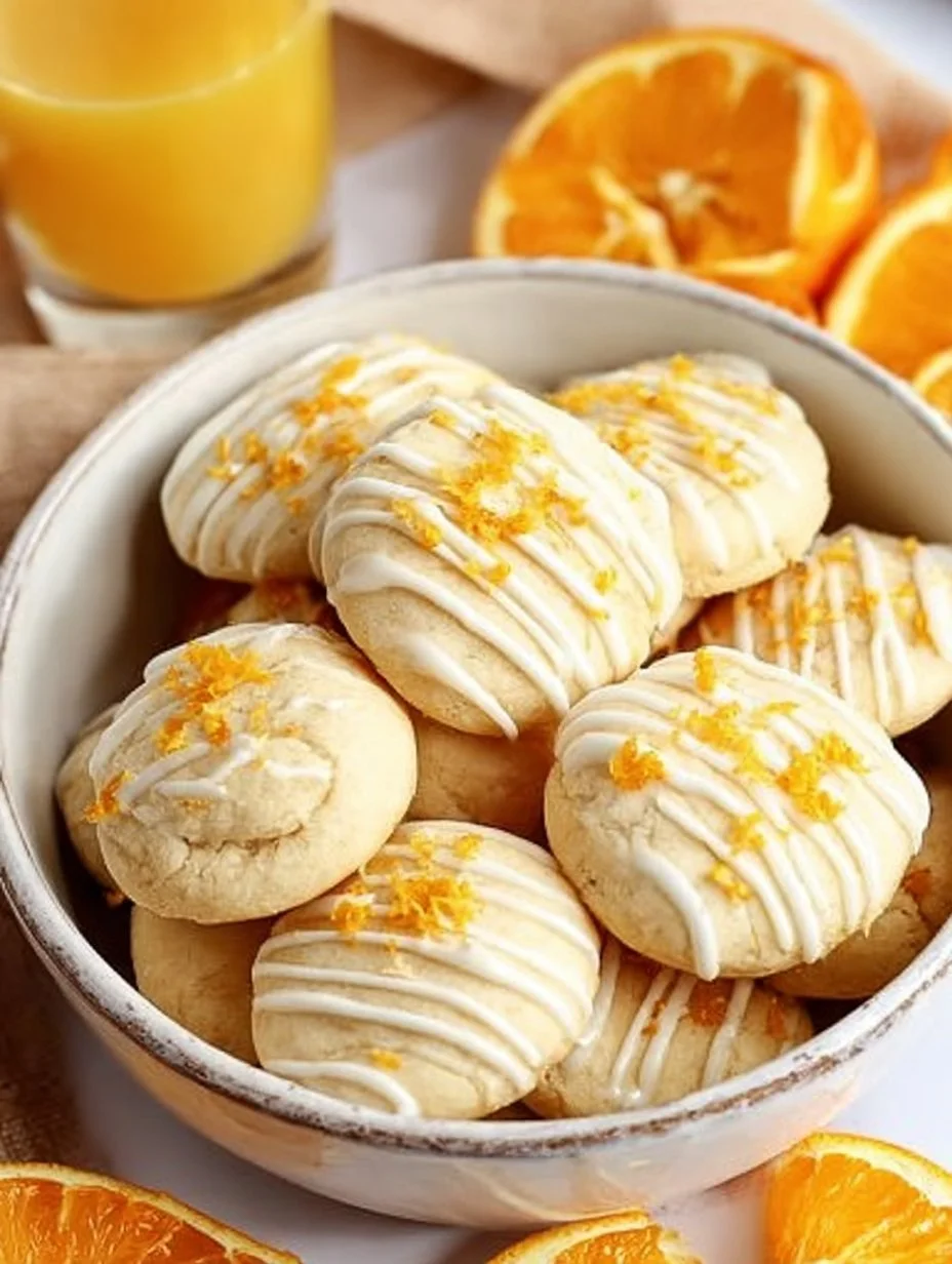 Frisch gebackene saftige Orangenplätzchen nach Omas Rezept