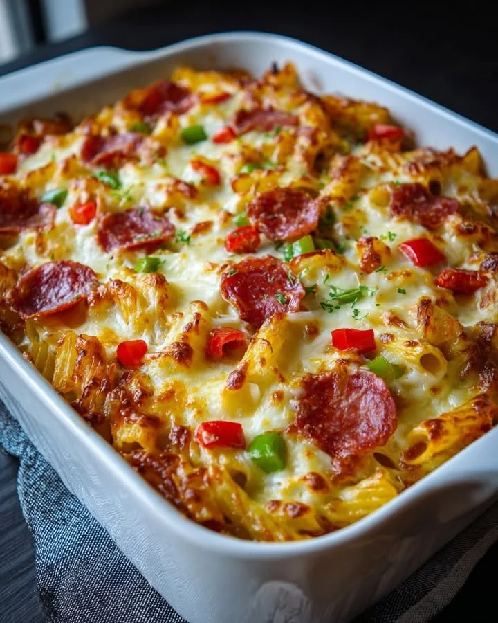 Leckerer Pizza-Pasta-Auflauf - perfect für ein Abendessen