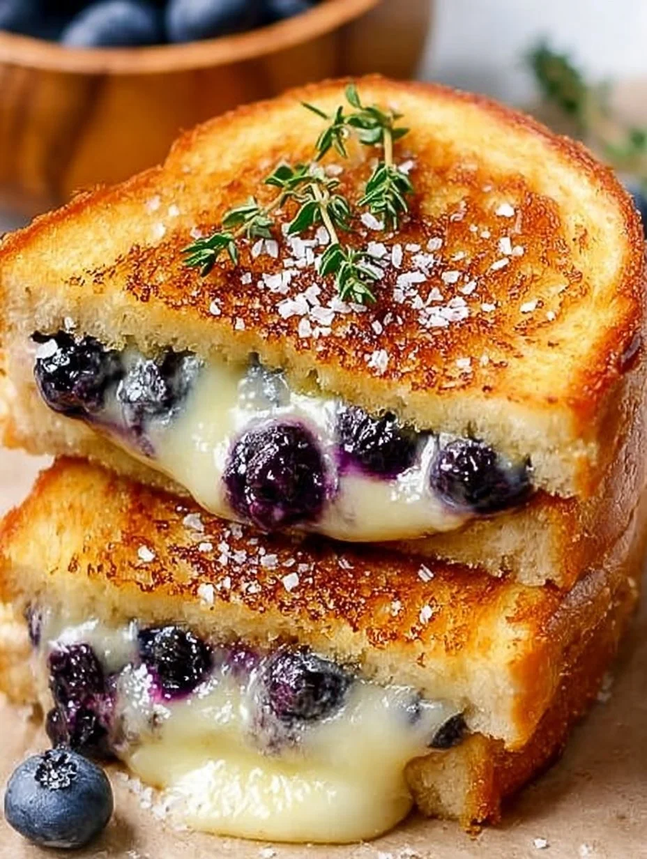 Saftiger Heidelbeer-Grilled Cheese mit frischen Heidelbeeren und schmelzendem Käse