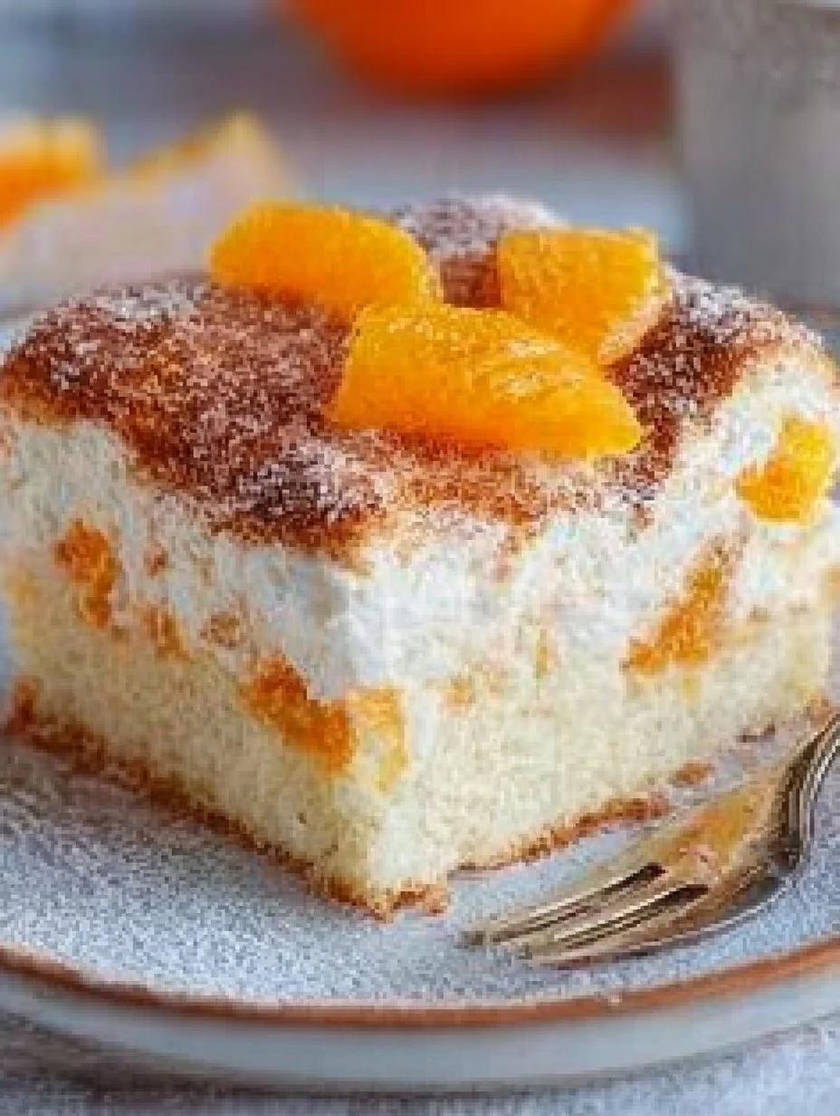 Schmandkuchen vom Blech mit Mandarinen als köstliches Dessert