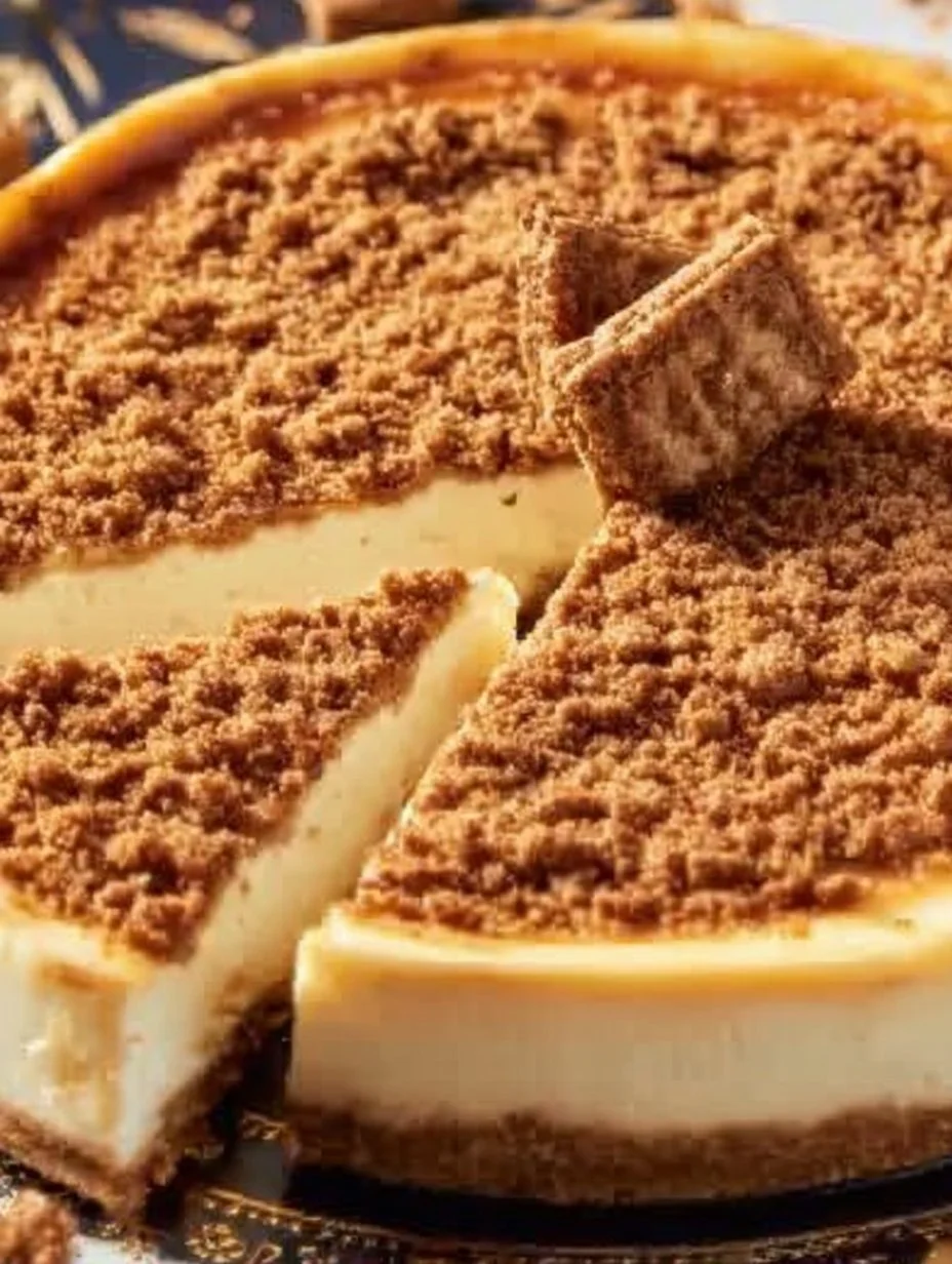 Cremiger Spekulatius-Käsekuchen mit gewürzter Kruste und frischer Käsefüllung