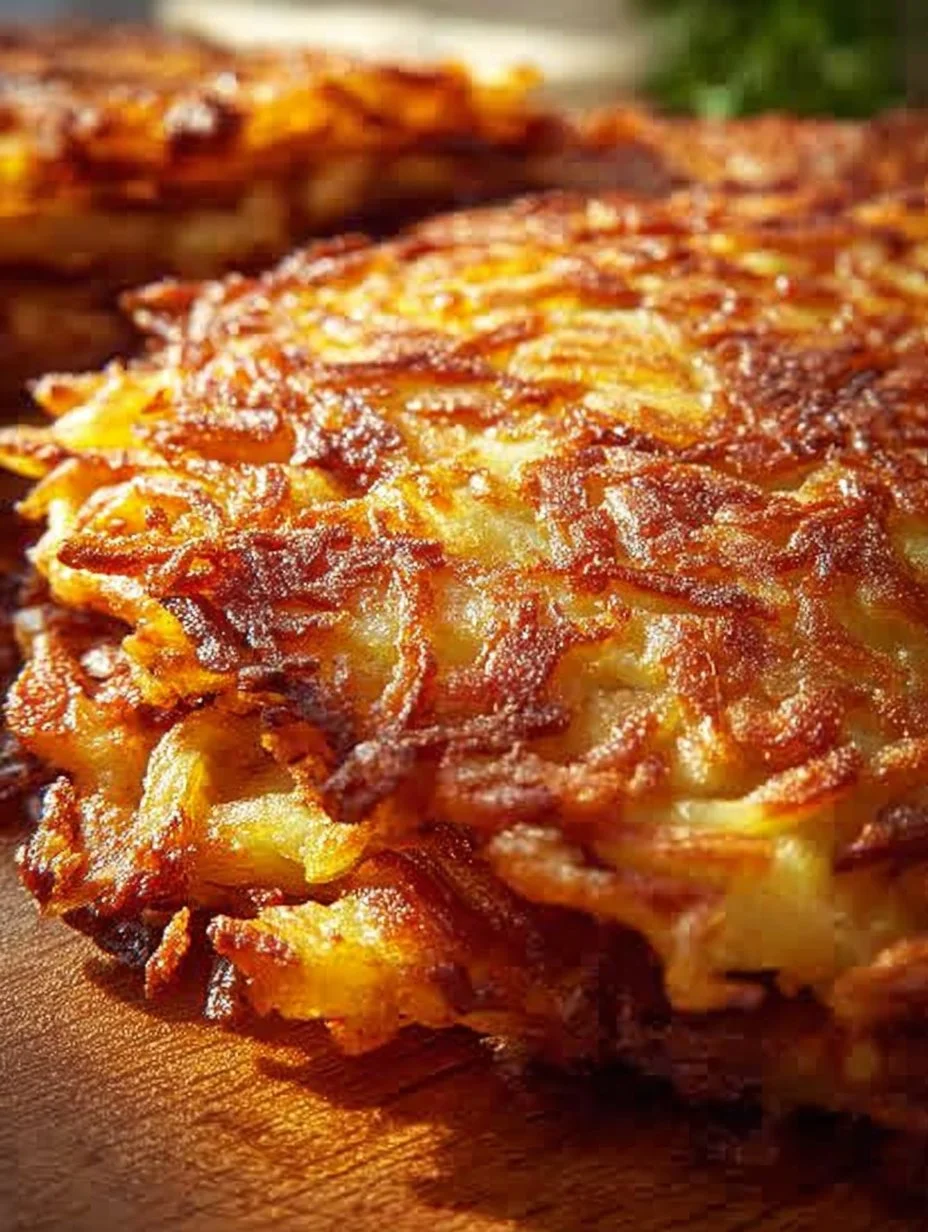 Omas traditionelle Kartoffelpuffer auf einem Teller serviert